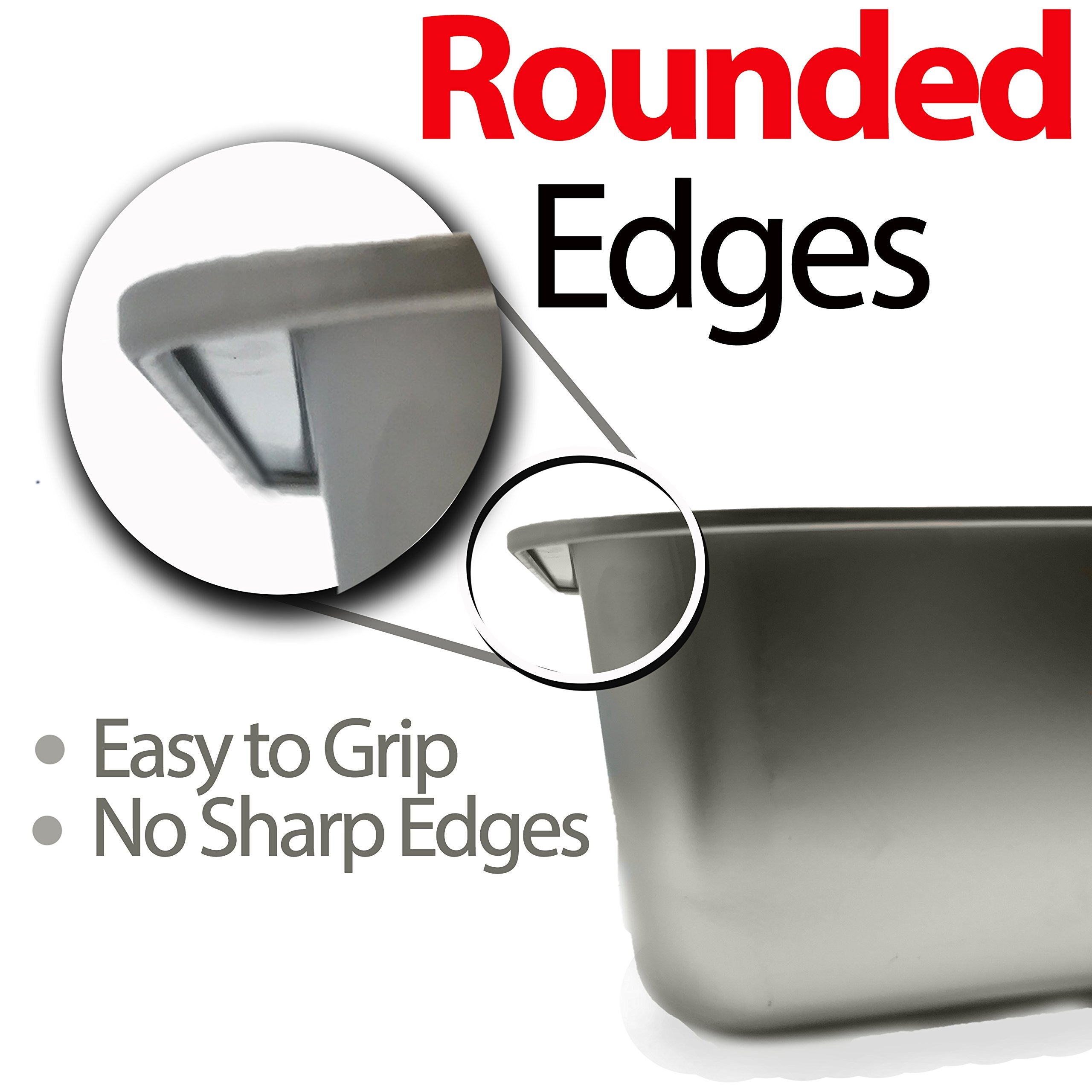 Iprimio Cat Litter Box Non-Stick Plated Stainless Steel Xl Litter Pan - Odor And Rust Free - Easy To Clean & Designed By Cat Owners - No Residue Build Up