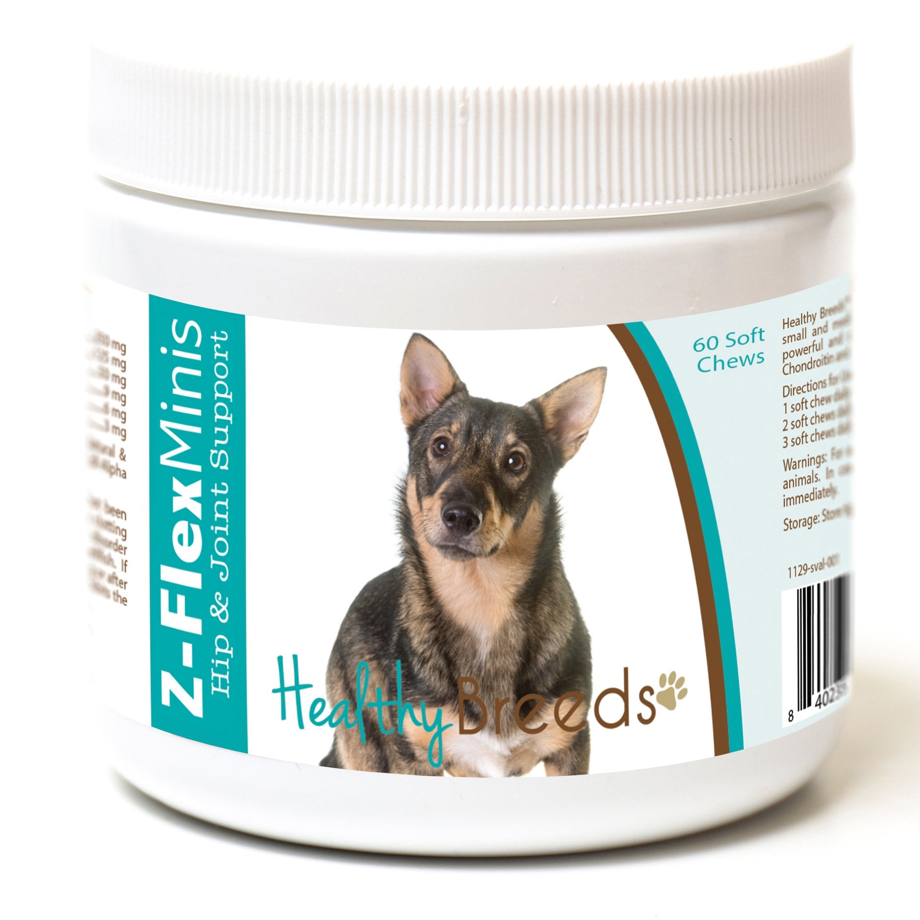 Healthy Breeds Swedish Vallhund Z-Flex Minis Hip and Joint Support Soft Chews 60 Count