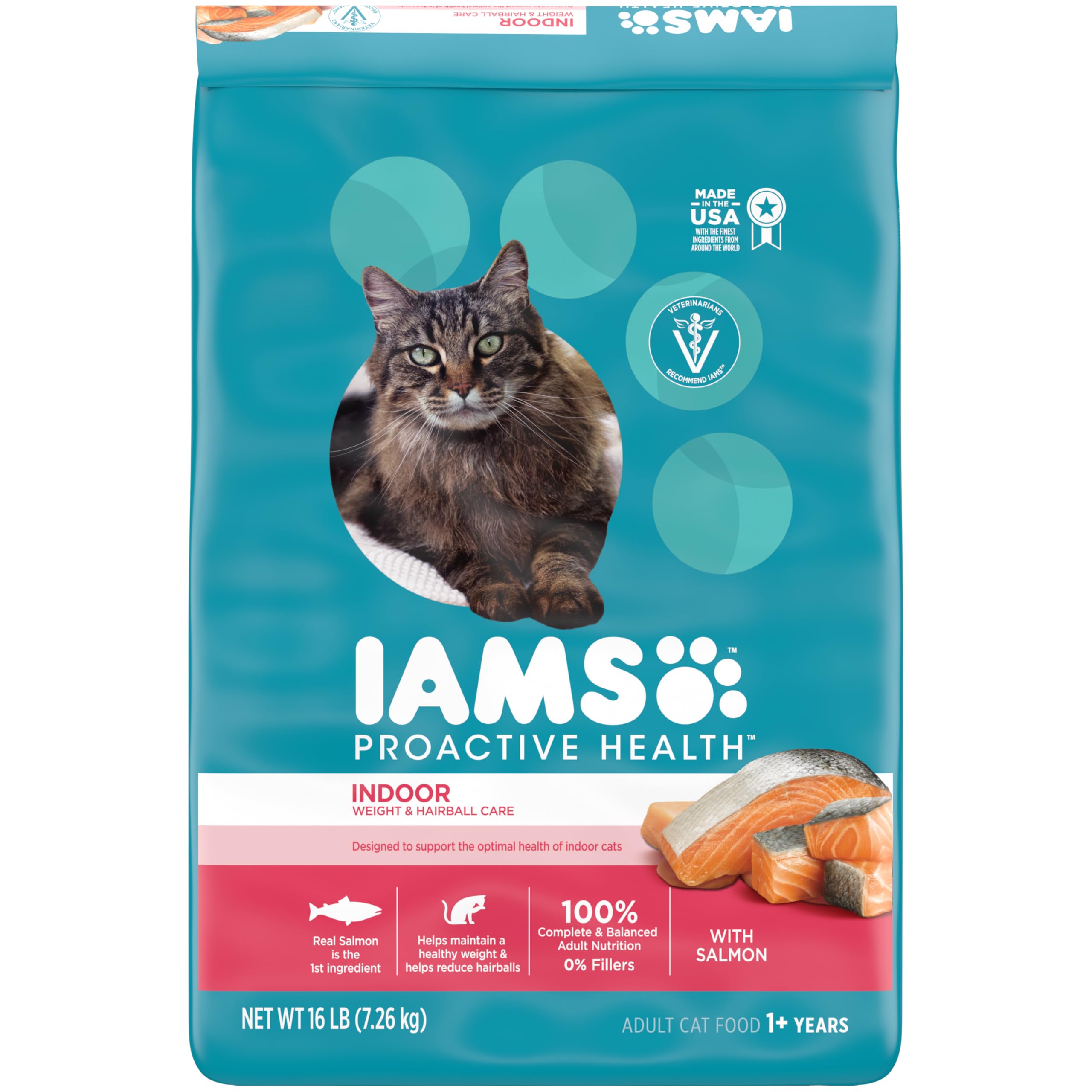 Iams Proactive Health Salmon Dry Cat Food, 16 Lb Bag