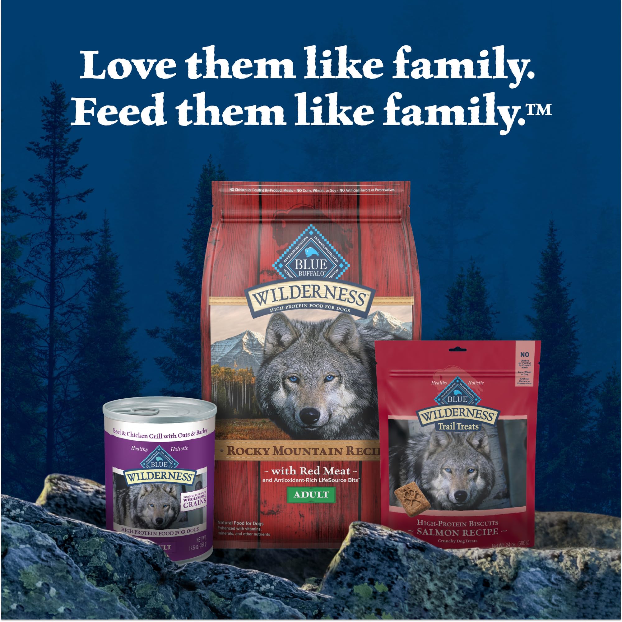 Blue Buffalo Wilderness Rocky Mountain Recipe High-Protein Adult Dry Dog Food Wholesome Red Meat