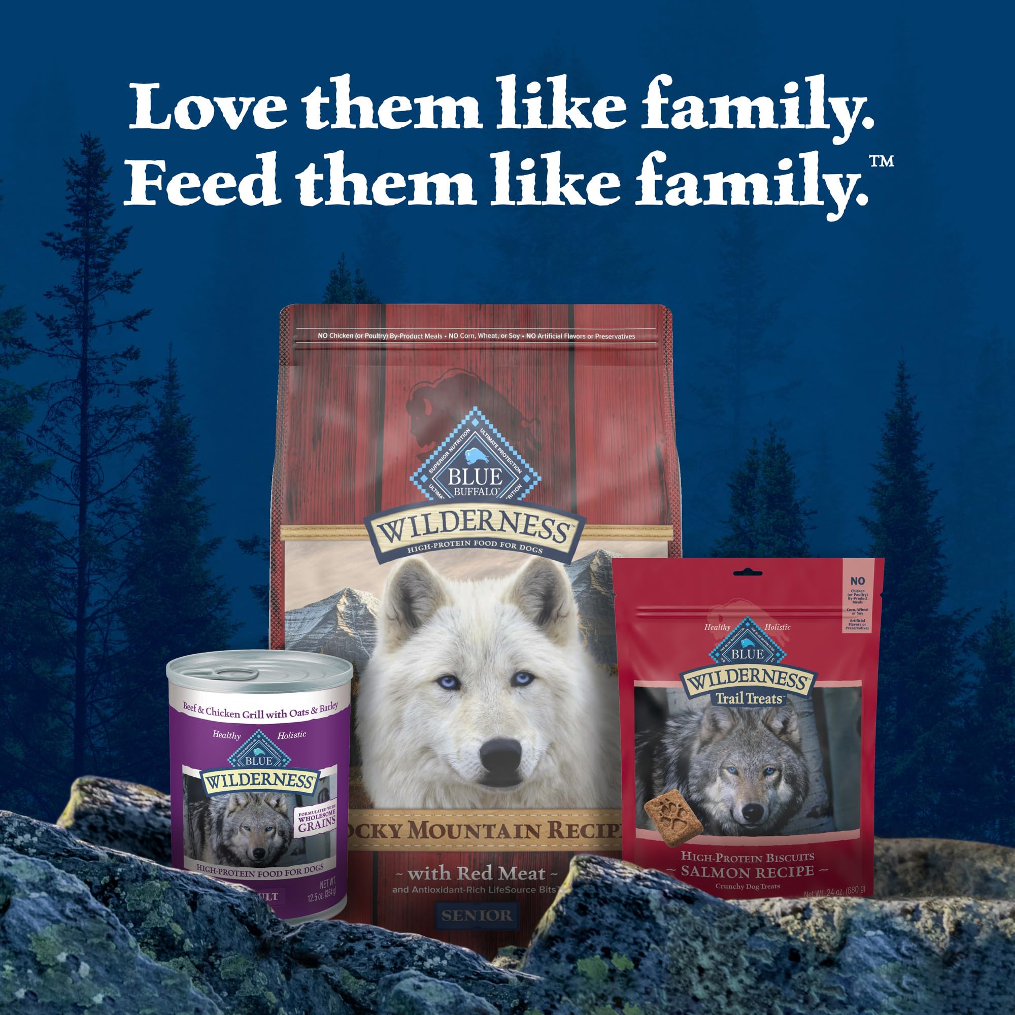 Blue Buffalo Wilderness Rocky Mountain Recipe High-Protein Senior Dry Dog Food, Made in The USA with Natural Ingredients Plus Wh