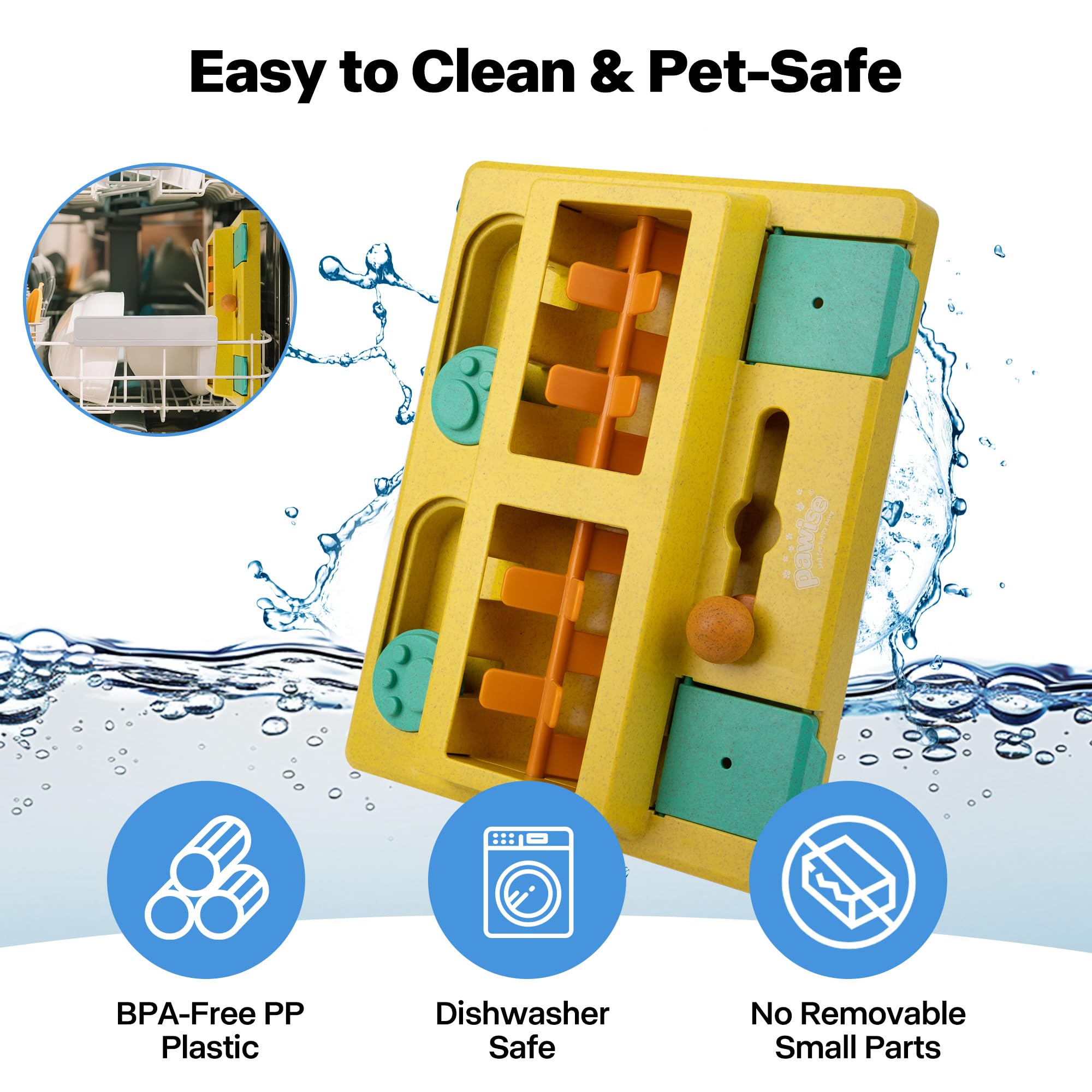 Pawise Dog Puzzle Feeder Toy,Fun Slow Feeder 3 Levels, Pup Food Treat Dispenser for IQ Training & Mental Enrichment, Interactive