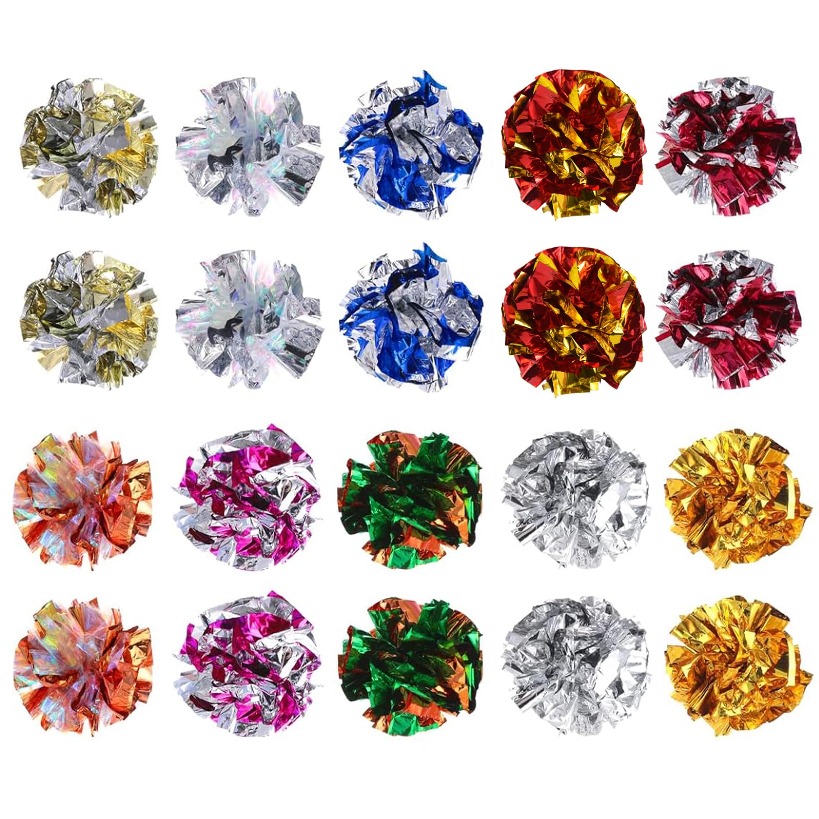 Yoogeer 20Pcs Large Cat Crinkle Ball Toys, Colorful Cat Toy Balls Cat Play Toy Indoor Cats Interactive Kitten Play Toy Ball Toy 
