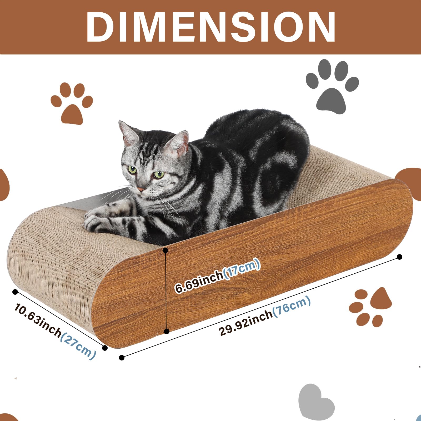 FluffyDream Cat Scratcher Cardboard, Scratching Pad House Bed Furniture Protector, Infinity Shape, Curved