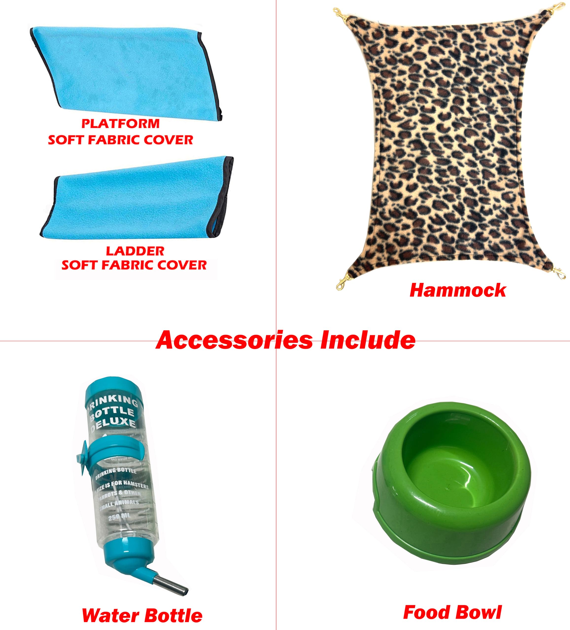 Deluxe 2-Levels Tight 1/2-Inch Wire Spacing Durable Large Front Doors For Feisty Ferret Hammock Chinchilla Cat Sugar Glider Home