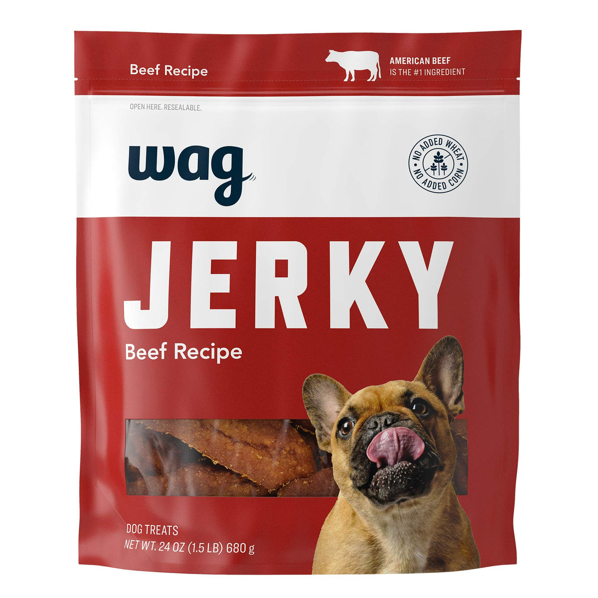 Amazon Brand - Wag Soft & Tender American Jerky Dog Treats - Beef Recipe (24 Oz)