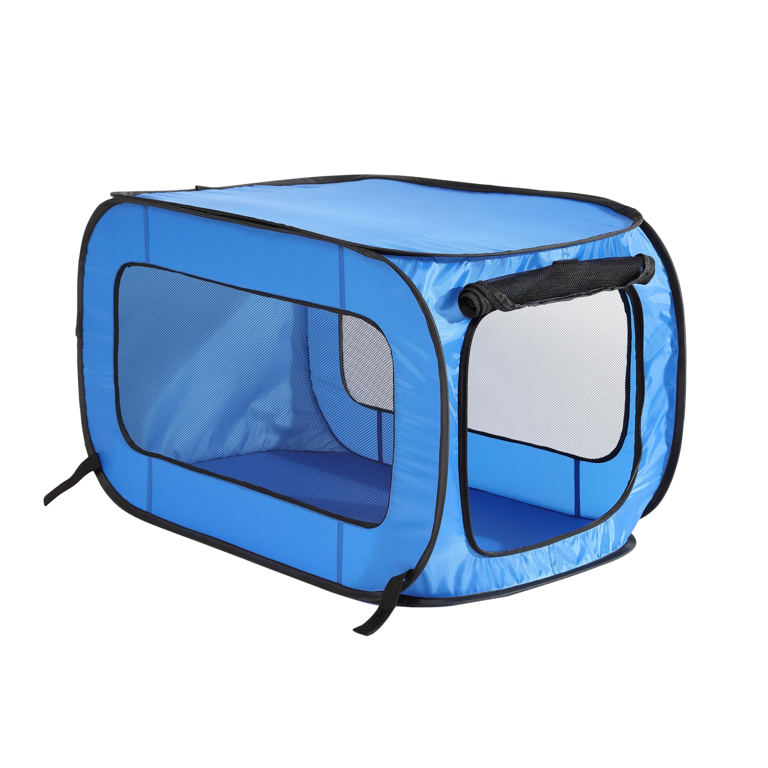 Beatrice Home Fashions Portable, Collapsible, Pop Up Kennel Travel Cat And Dog Crate, 36'' L X 22'' W X 22'' H, Blue