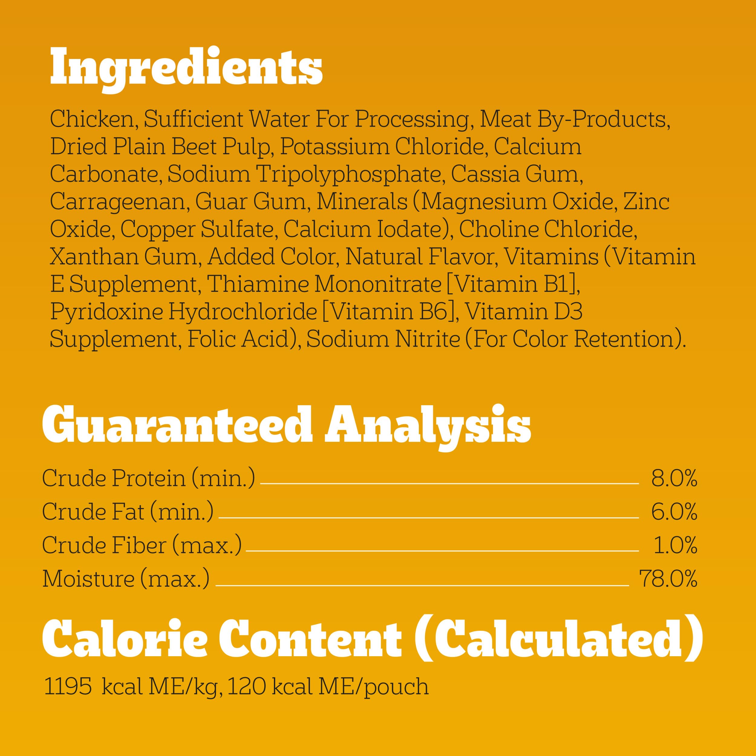PEDIGREE CHOPPED GROUND DINNER Adult Soft Wet Dog Food With Hearty Chicken, 3.5 oz Pouches, 16 Pack