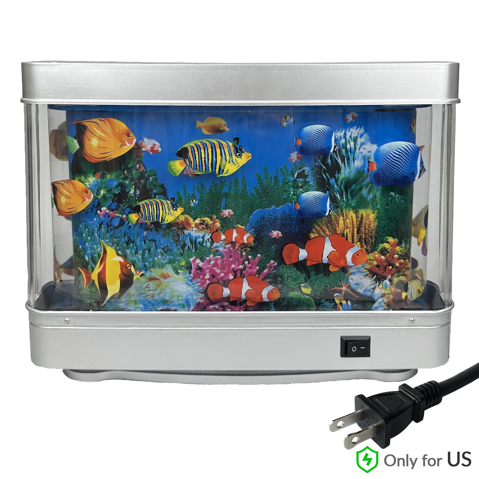 Tokenkuko Fake Fish Tank Mini Aquarium,Artificial Tropical Fish Decorative,Fake Aquarium Decorative Lamp,Aquarium Lights Motion