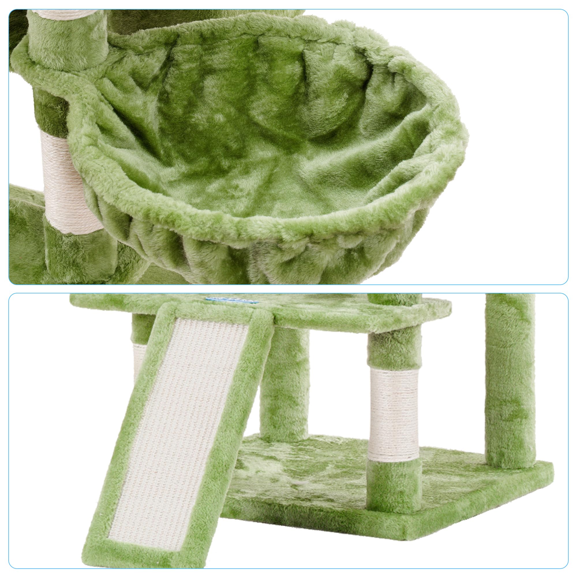 Hey-Brother Cat Tree, 71 Inches Xl Large Cat Tower For Indoor Cats, Multi-Level Cat House With 3 Padded Perches, Big Scratcher,