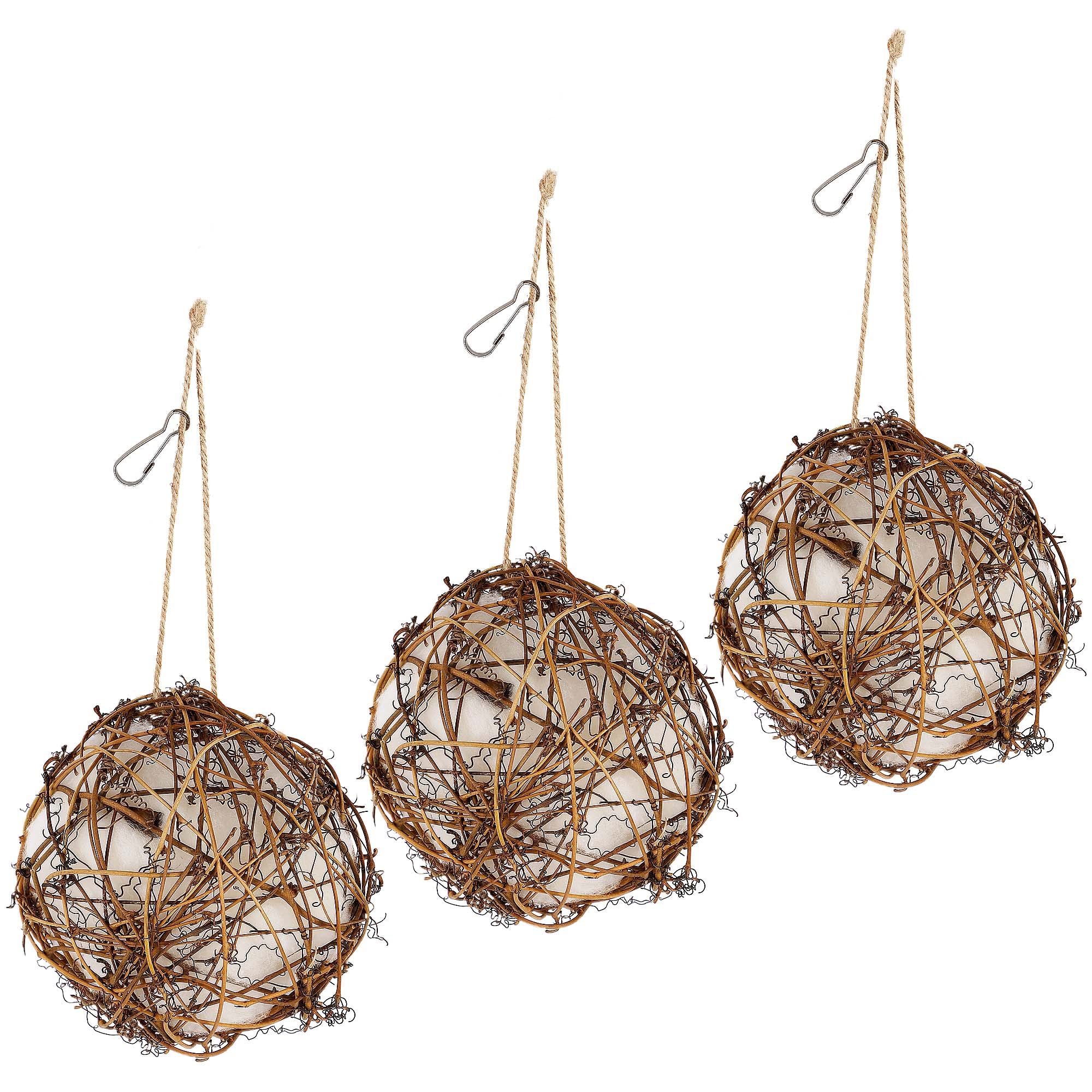 Winemana Set Of 3 Globe Hummingbird Nesters, Full Of Bird Nesting Materials, Design For Bird Lovers, Idea Bird Gifts In Outdoor 