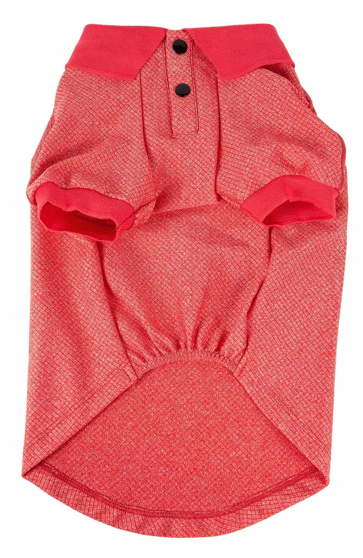 Pet Life ® Active 'Fur-Flexed' Fitness and Yoga Pet T-Shirt Dog Polo - Breathable Dog Shirt Featuring 4-Way Relax-Stretch, Reflection and Quick Dry Technology - Performance Dog Clothes Red