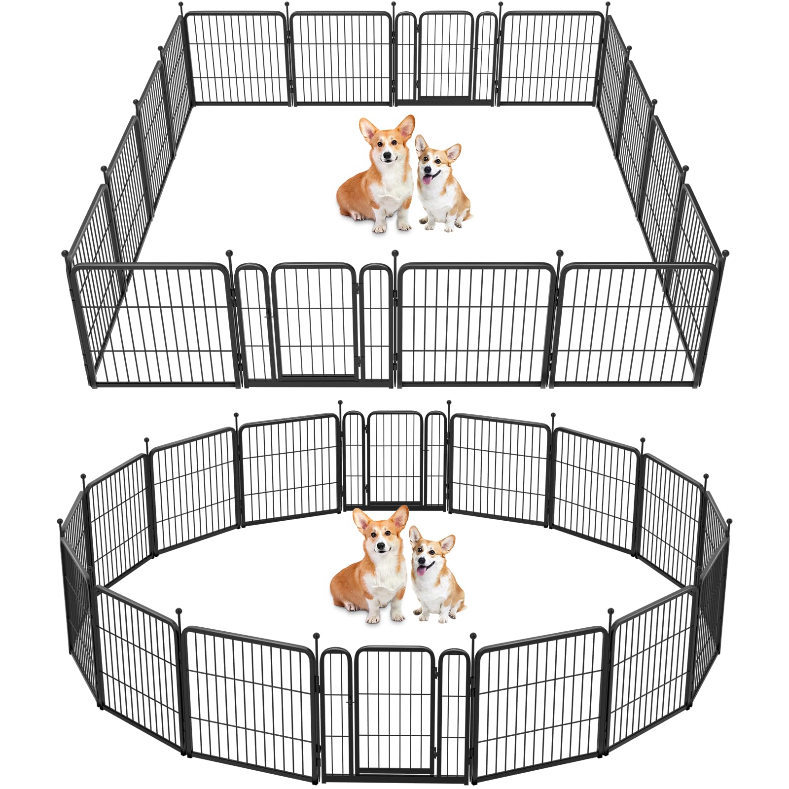 Fxw Rollick Dog Playpen For Yard, Rv Camping, 24 Inch 16 Panels For Puppy And Small Dogs│Patented