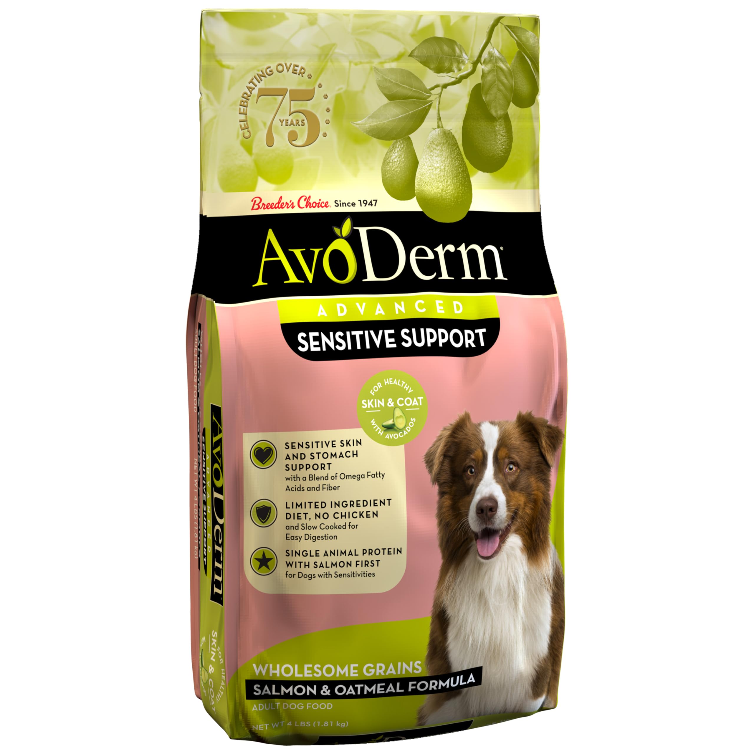 AvoDerm Natural Advanced Sensitive Support Salmon & Oatmeal Formula 4 lb