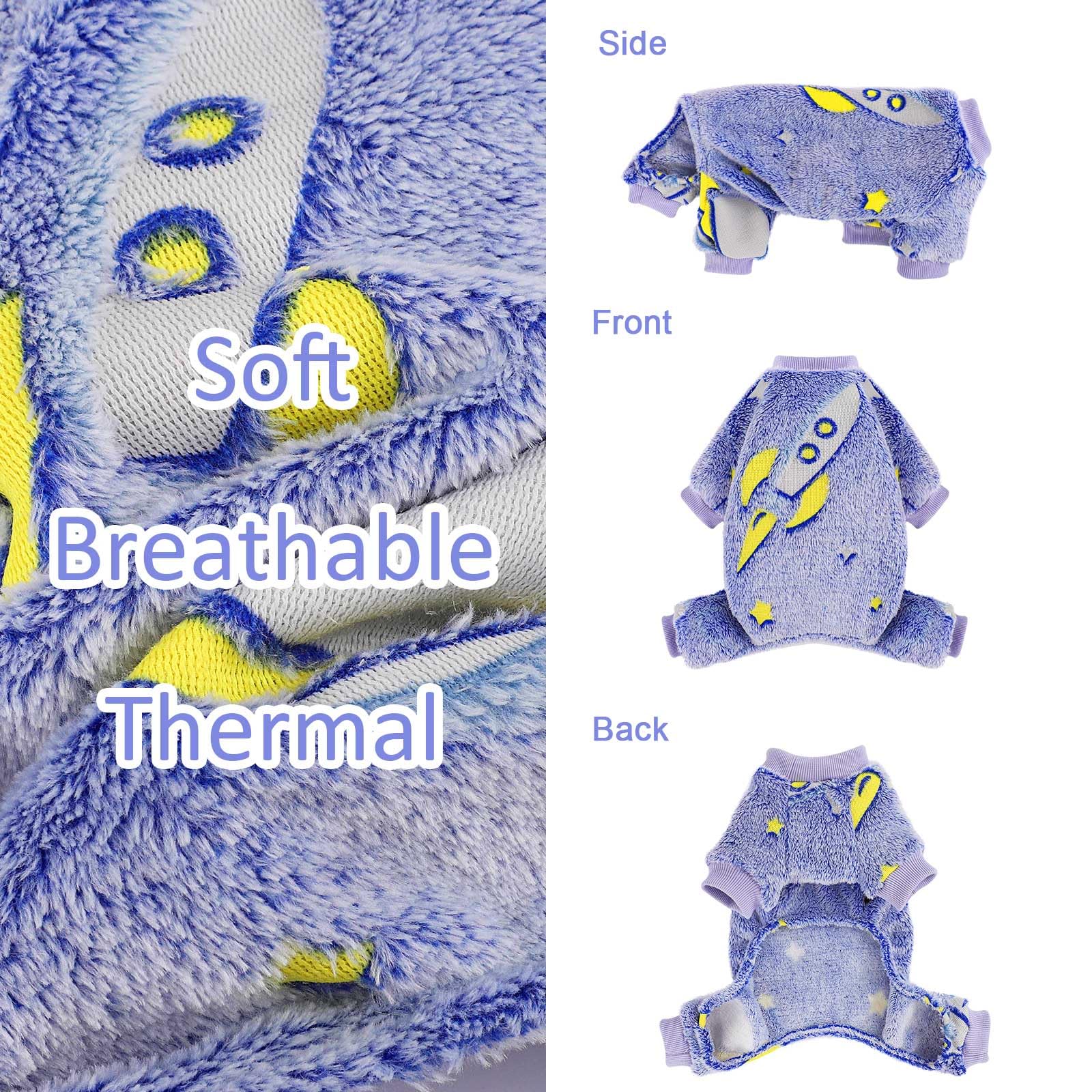 Petpajamas Dog Pjs For Small Dogs - Warm Fleece Onesies, Soft Pup Sweaters For Male & Female Puppies