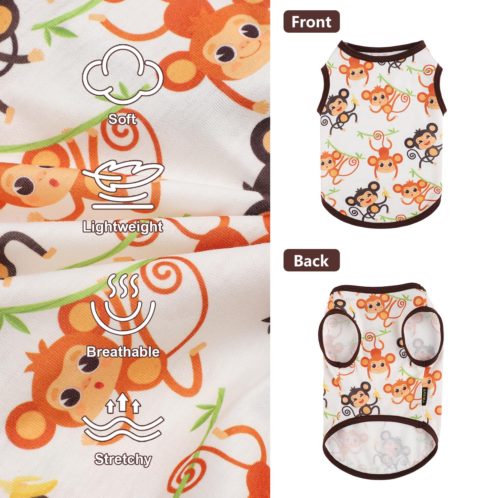 Dog Shirt Vest Dog Clothes For Small Dogs Boy Girl Stretchy Summer Puppy T-Shirts Soft Breathable Lightweight Puppy Sweatshirt P