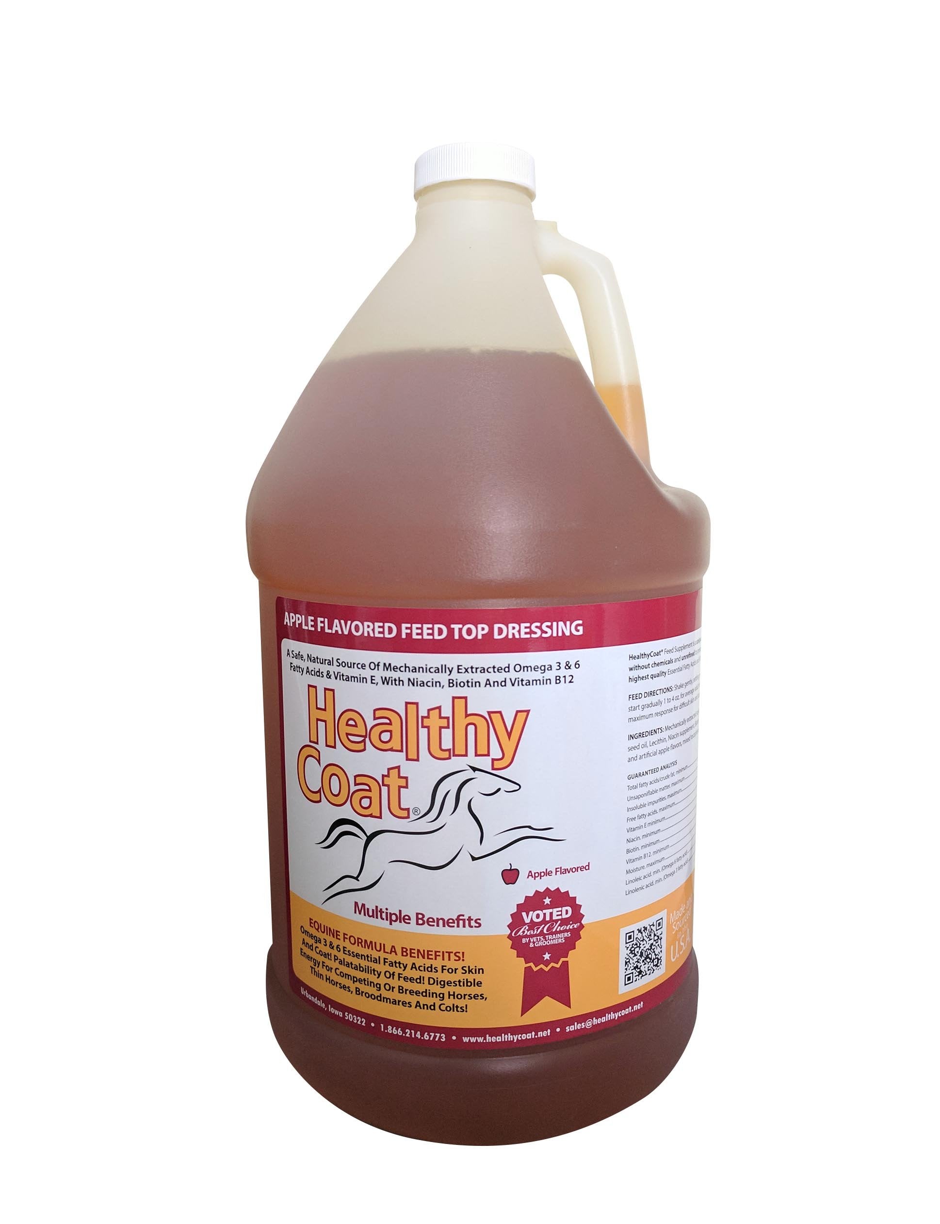 Healthy Coat Feed Supplement For Horses: Gallon. Skin, Coat, Body Condition, Performance, Allergies, Immune System, Hoof, Joint,