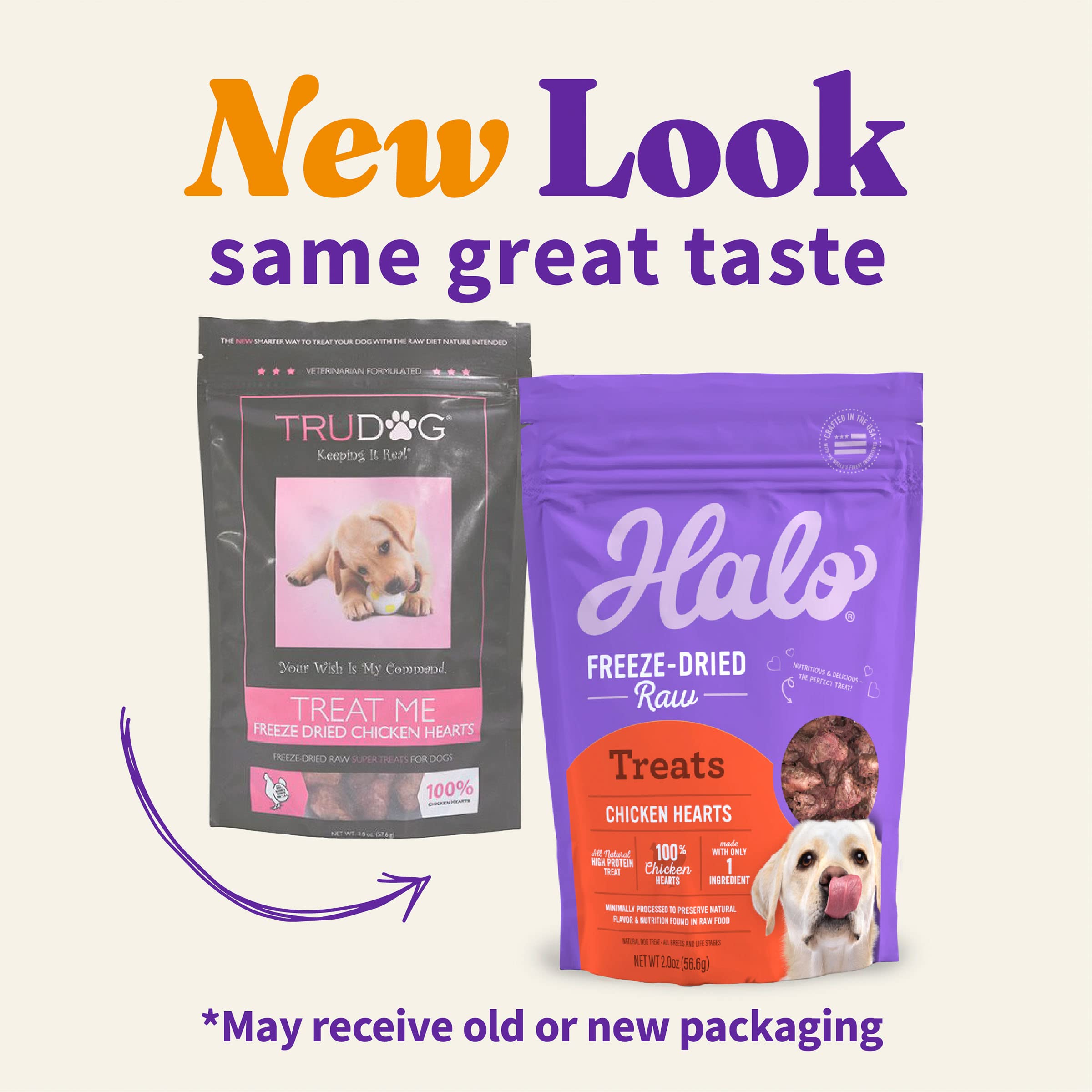 Halo Freeze Dried Raw Dog Treats, 100% Chicken Hearts Recipe, Dog Treats Pouch, All-Natural High Protien Treat, 2 Oz Pouch