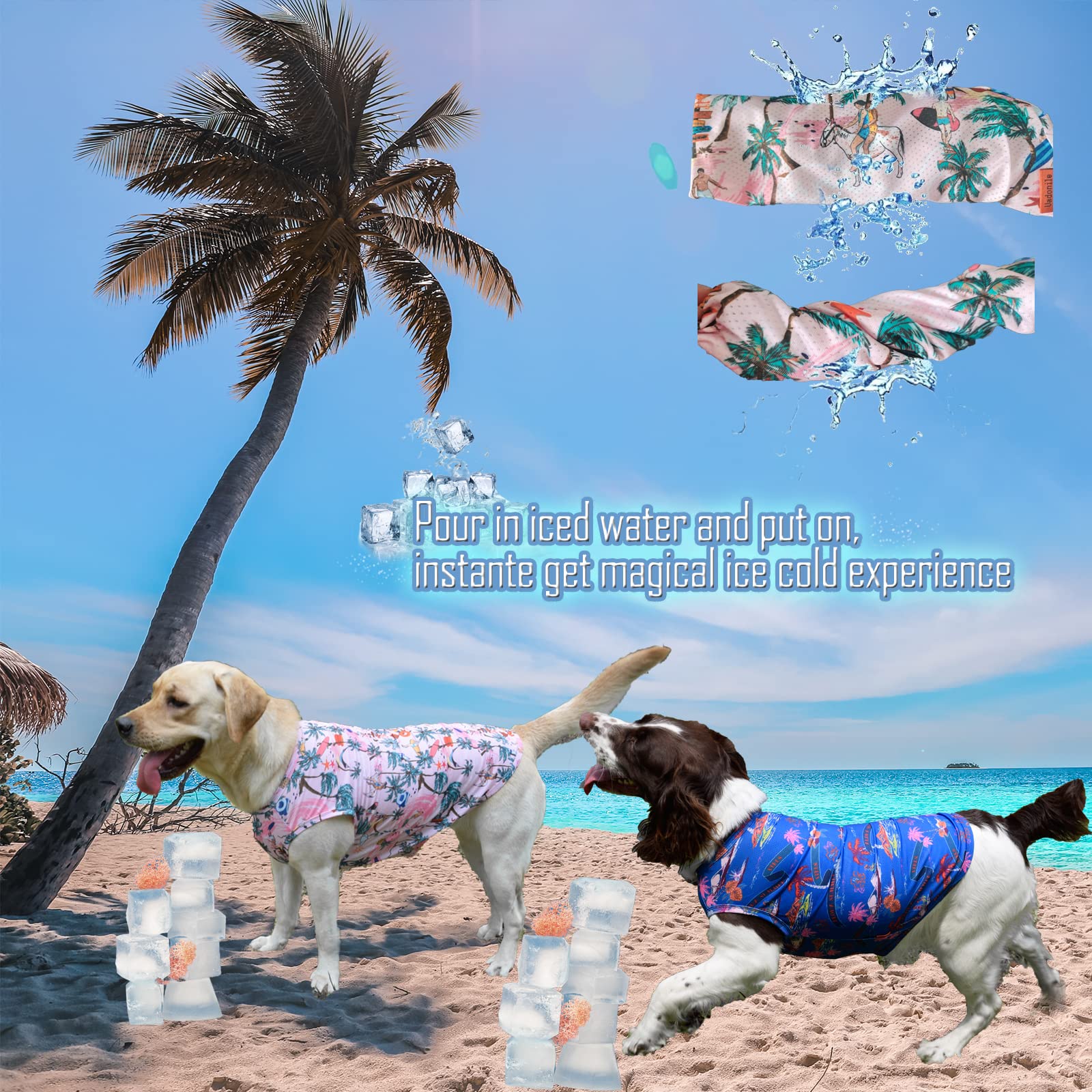 Uadonile Dog Cooling Shirts, Large Dog Shirts, Dog Clothes For Boy Girl Dogs, Dogs Cooling T-Shirts For French Bulldog, Beagle,