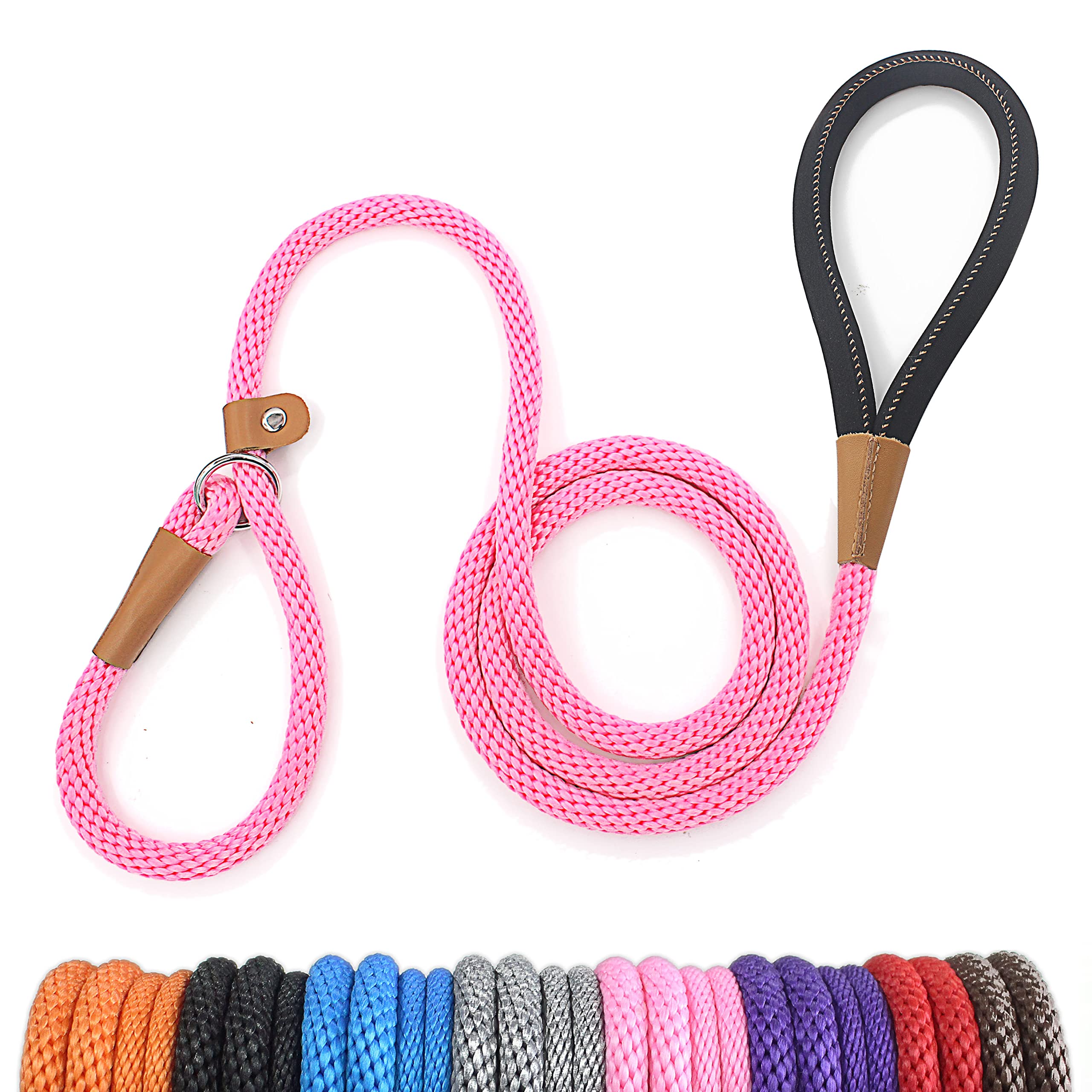 Lynxking Dog Leash Slip Lead Snap Hook Rope Leash Strong Heavy Duty Braided Dog Training Leash No Pull Training Lead Leashes For Medium Large And Small Dogs