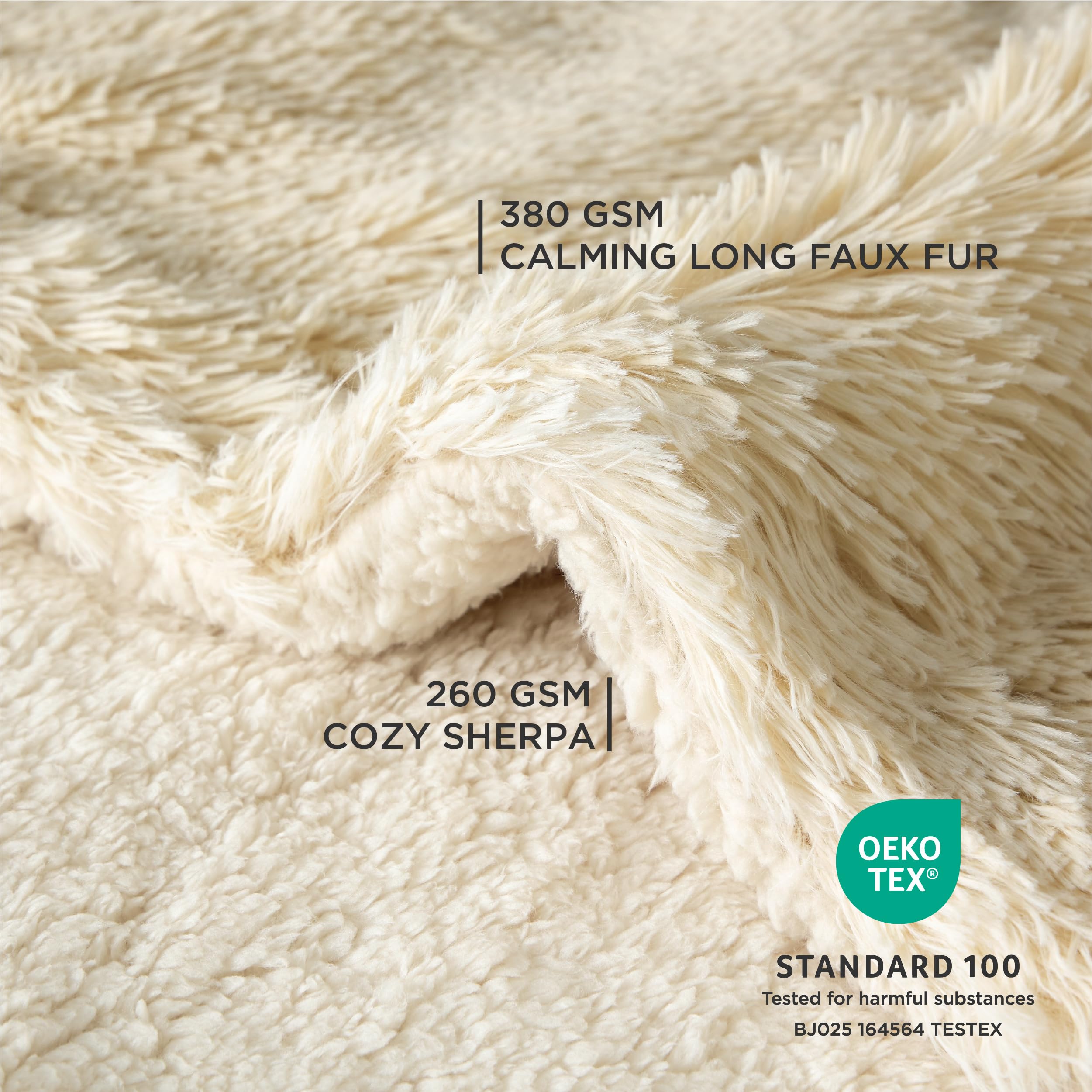 Bedsure Waterproof Dog Blankets For Large Dogs - Calming Cat Blanket For Bed Couch Protector Washable, Long Faux Fur Pet Throw B