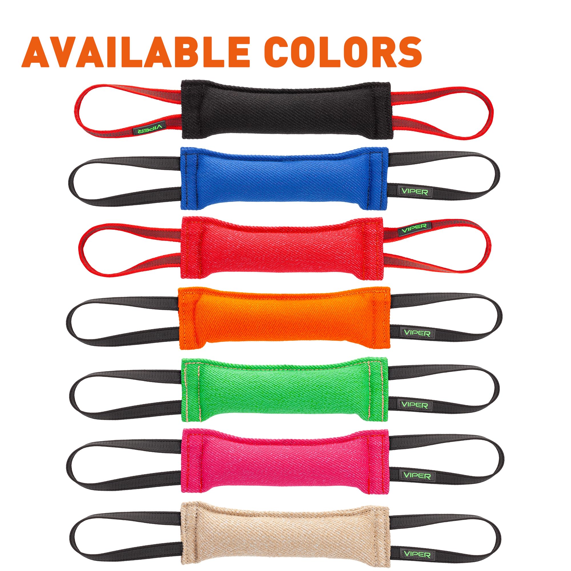 Viper Heavy Duty French Linen Dog Bite Tug Toy - K9 Trainer, Tough And Durable For Dogs Shutzhund Ipo K-9 - Red - 8In L 1.5In W