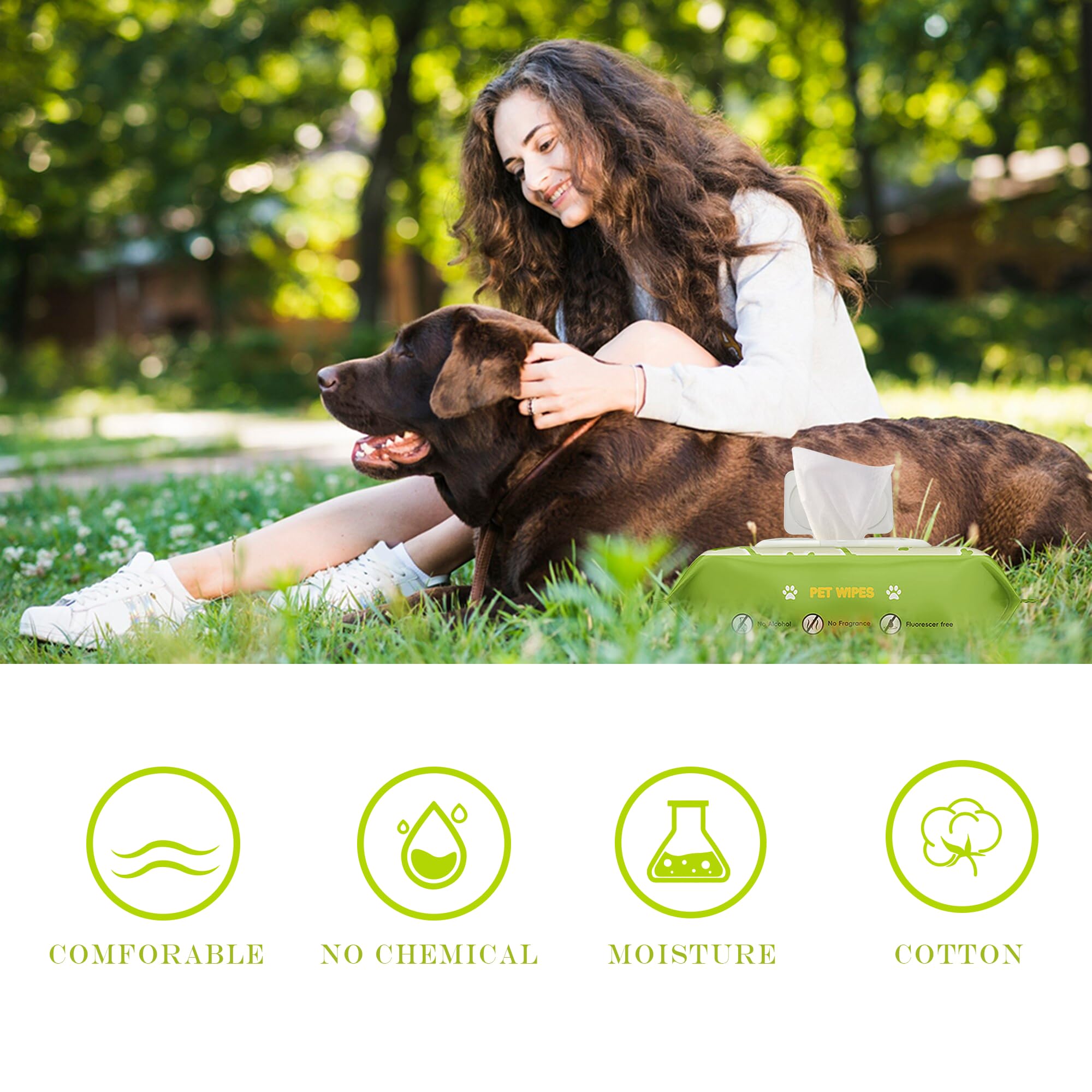 Rixbeo Unscented Hypoallergenic Pet Wipes - Deodorizing Cleaning Wipes For Dogs & Cats, Alcohol-Free & Ph Balanced, Thick & Larg