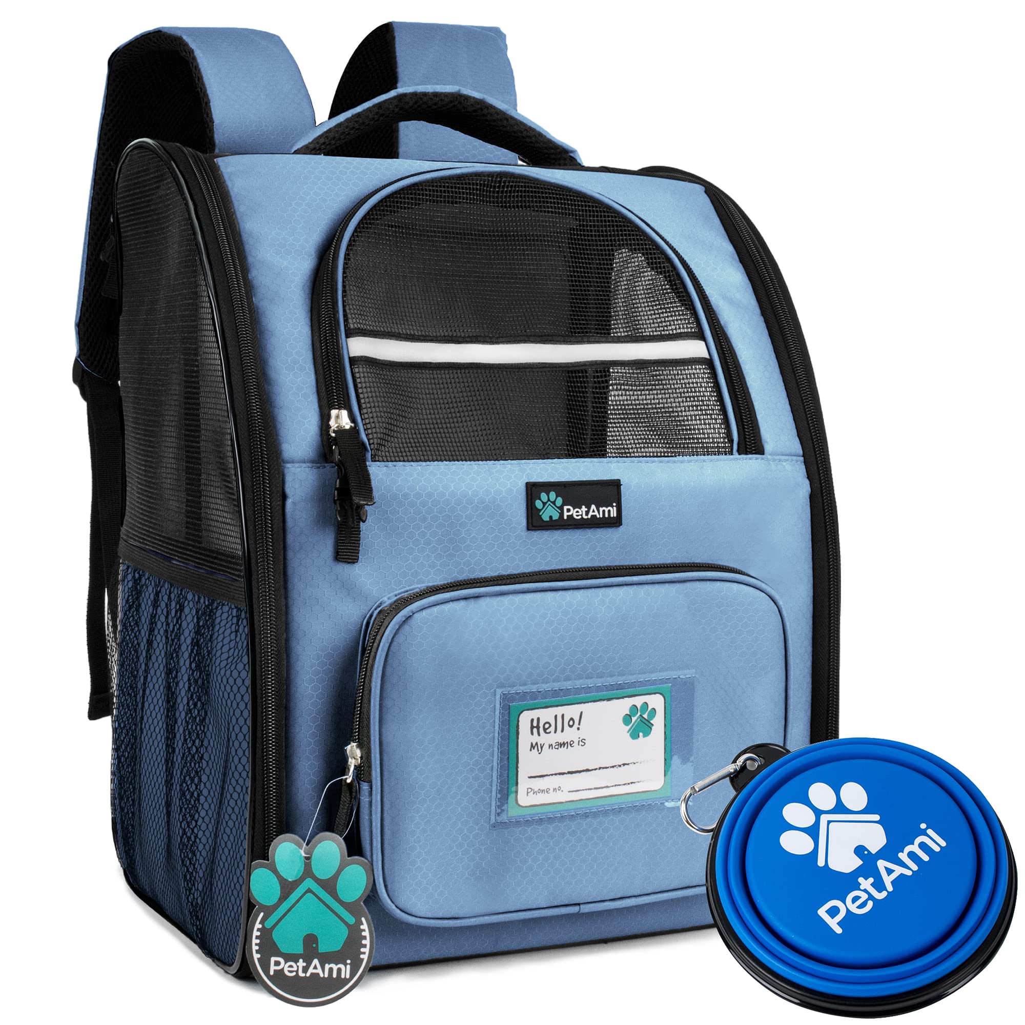 PetAmi Dog Backpack Carrier for Small Large Cat, Pet, Puppy, Ventilated Pet Hiking Backpack Travel Bag, Airline Approved Cat Bac