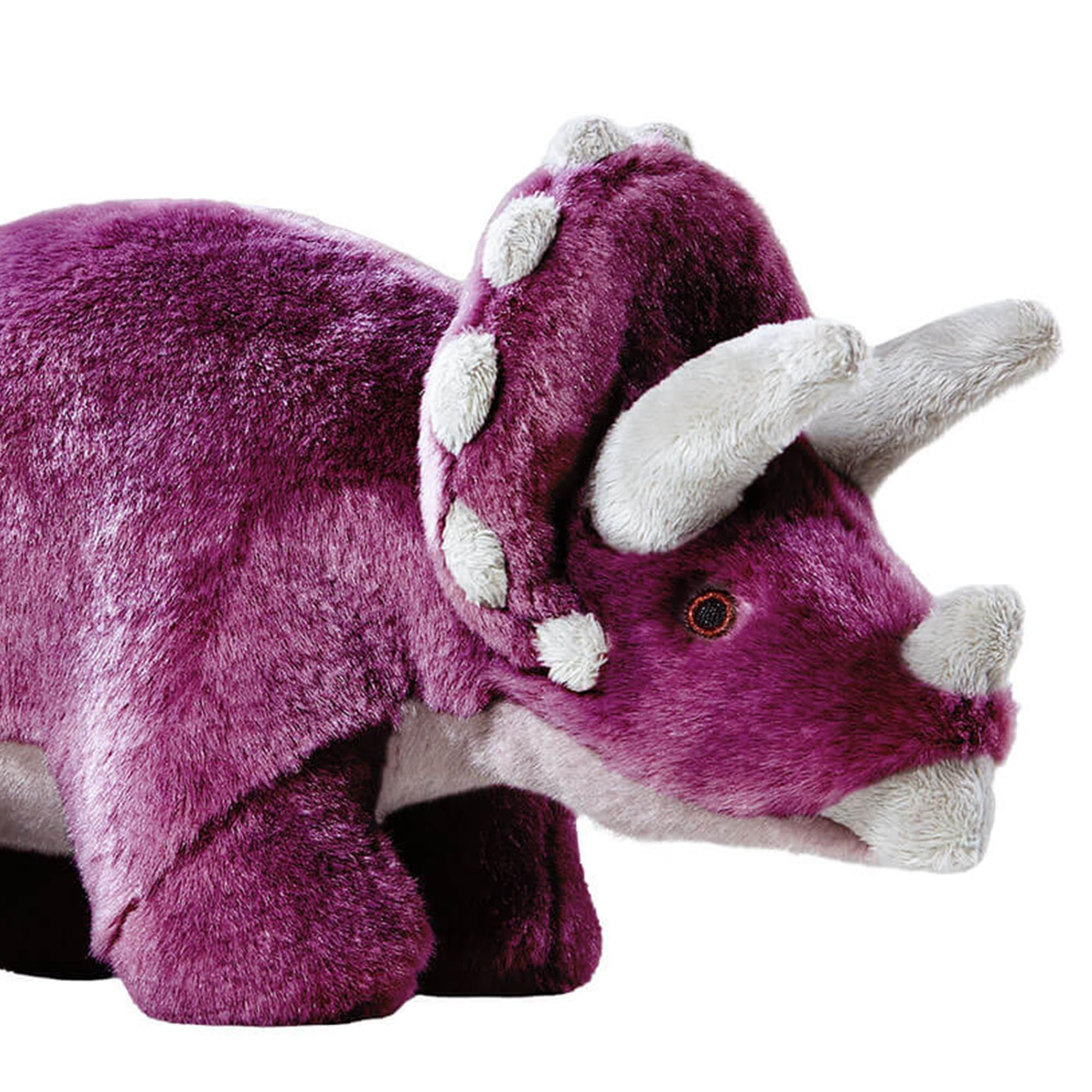Fluff & Tuff Charlie Triceratops Plush Dog Toy - Large 14" - Soft Plush Material