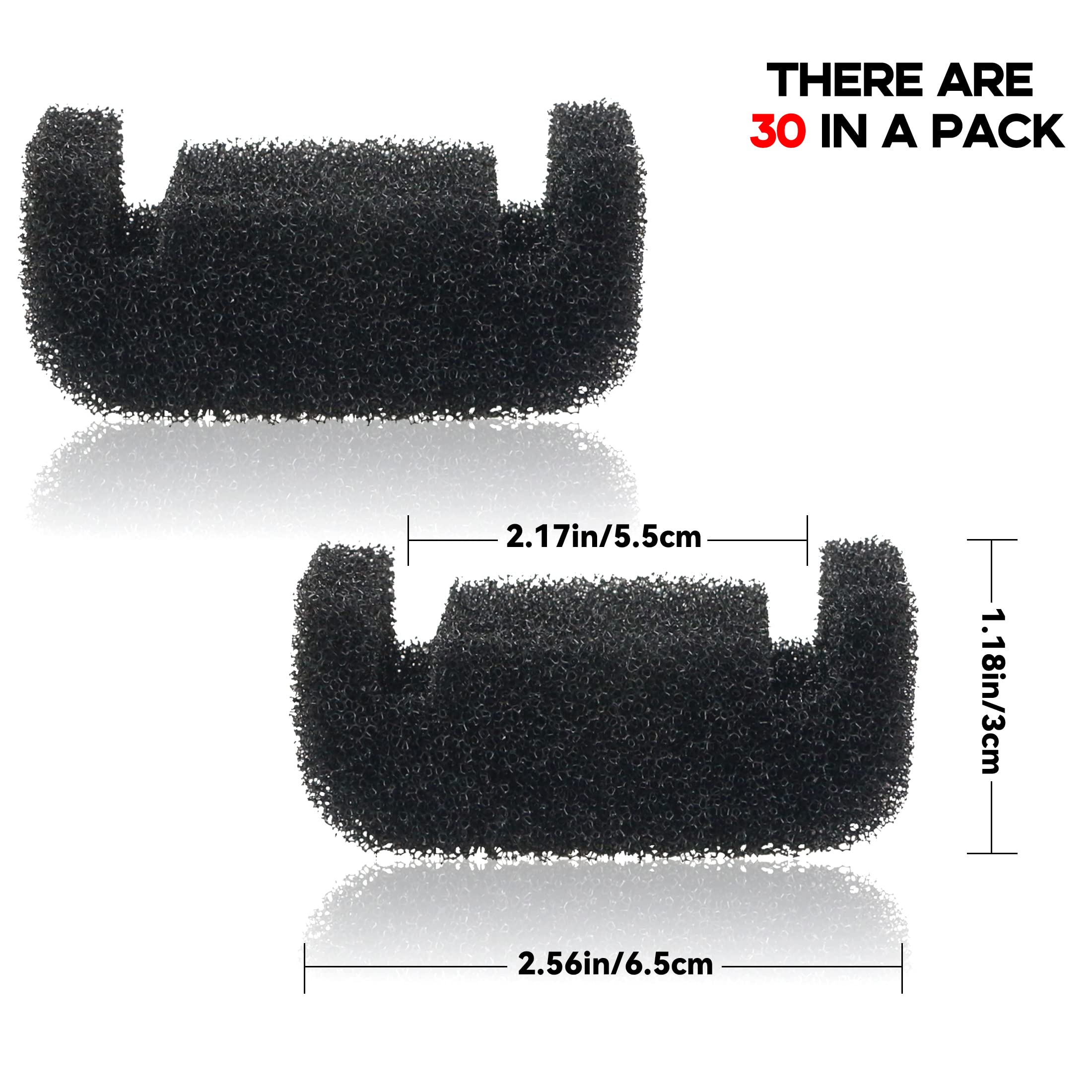 Bercoor 30 Pcs Sponge Filter for Cat Fountain Pet Fountain Replacement Foam Filter Pet Fountain Foam Pre-Filter Cat Fountain Spo