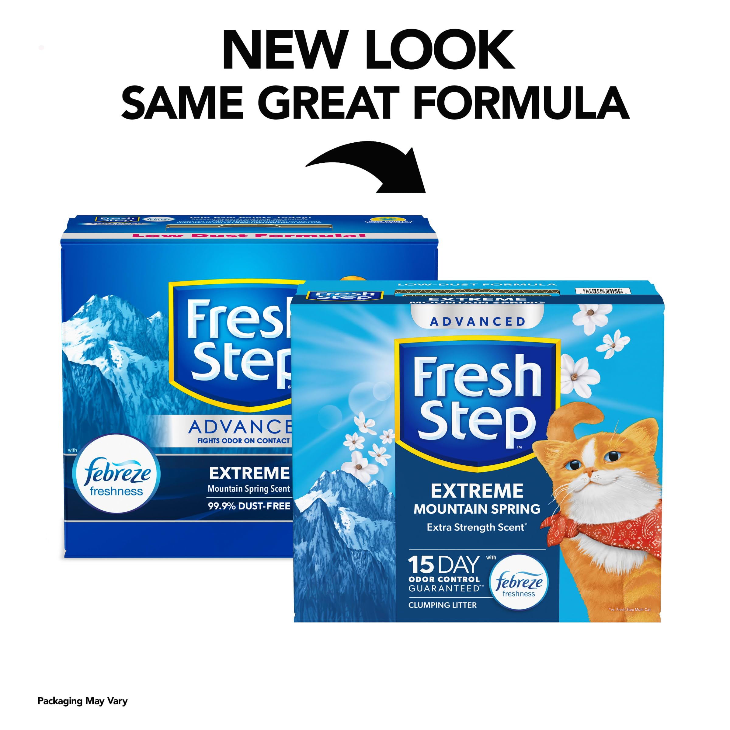 Fresh Step Advanced Extreme Clumping Litter With Febreze Freshness With Mountain Spring Scent, Fights Odor On Contact, 37 Lbs. (2 X 18.5 Lb. Box)