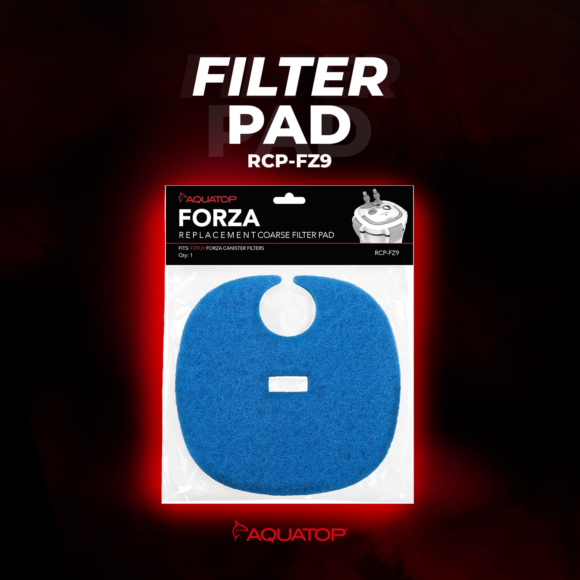 AquaTop Coarse Blue Filter Sponge with Bag & Header - Fits FZ9 Canister Filter - Traps Large Waste for Cleaner Water - Ideal for