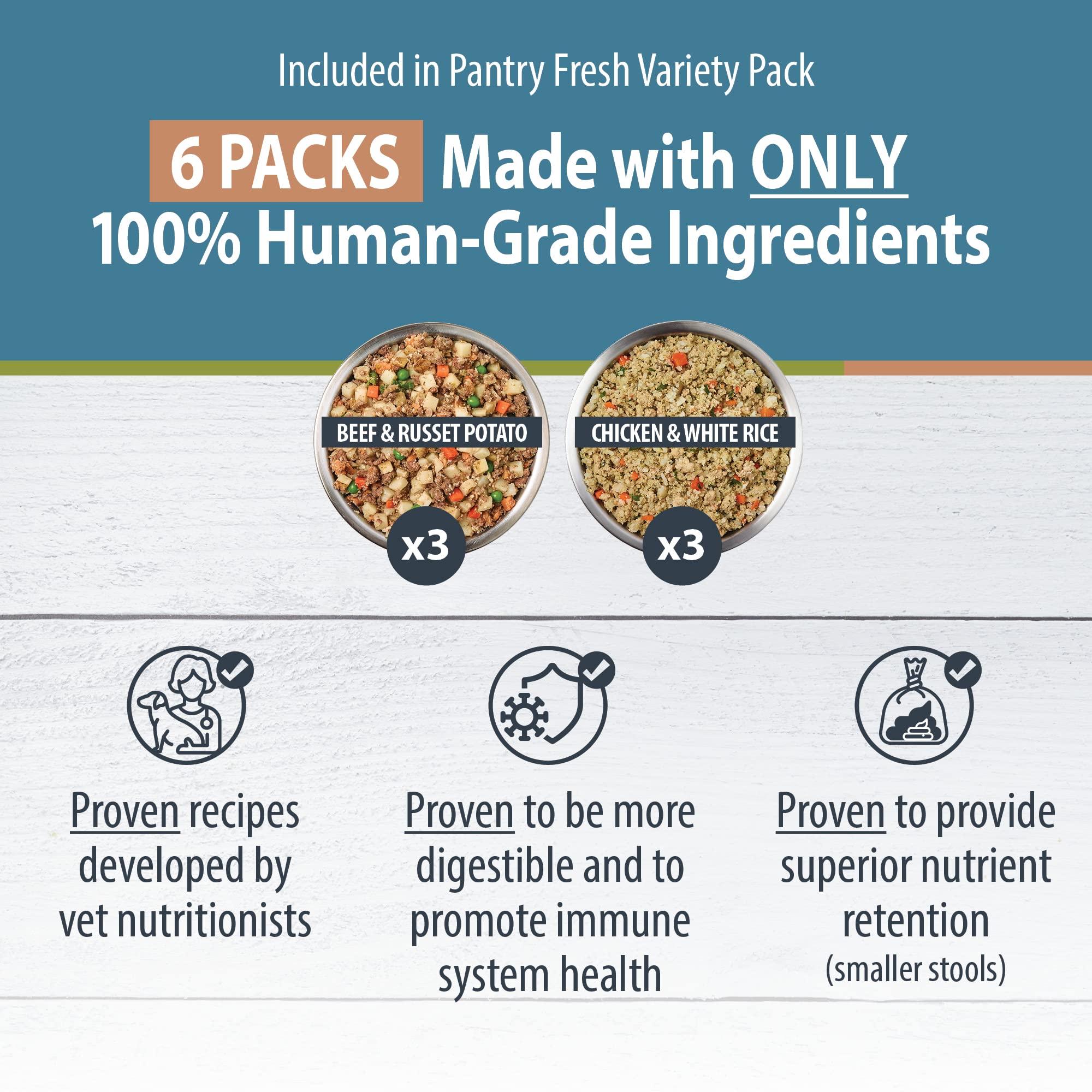 JustFoodForDogs Pantry Fresh Wet Dog Food Variety Pack, Complete Meal or Dog Food Topper, Beef & Chicken Human Grade Dog Food Re