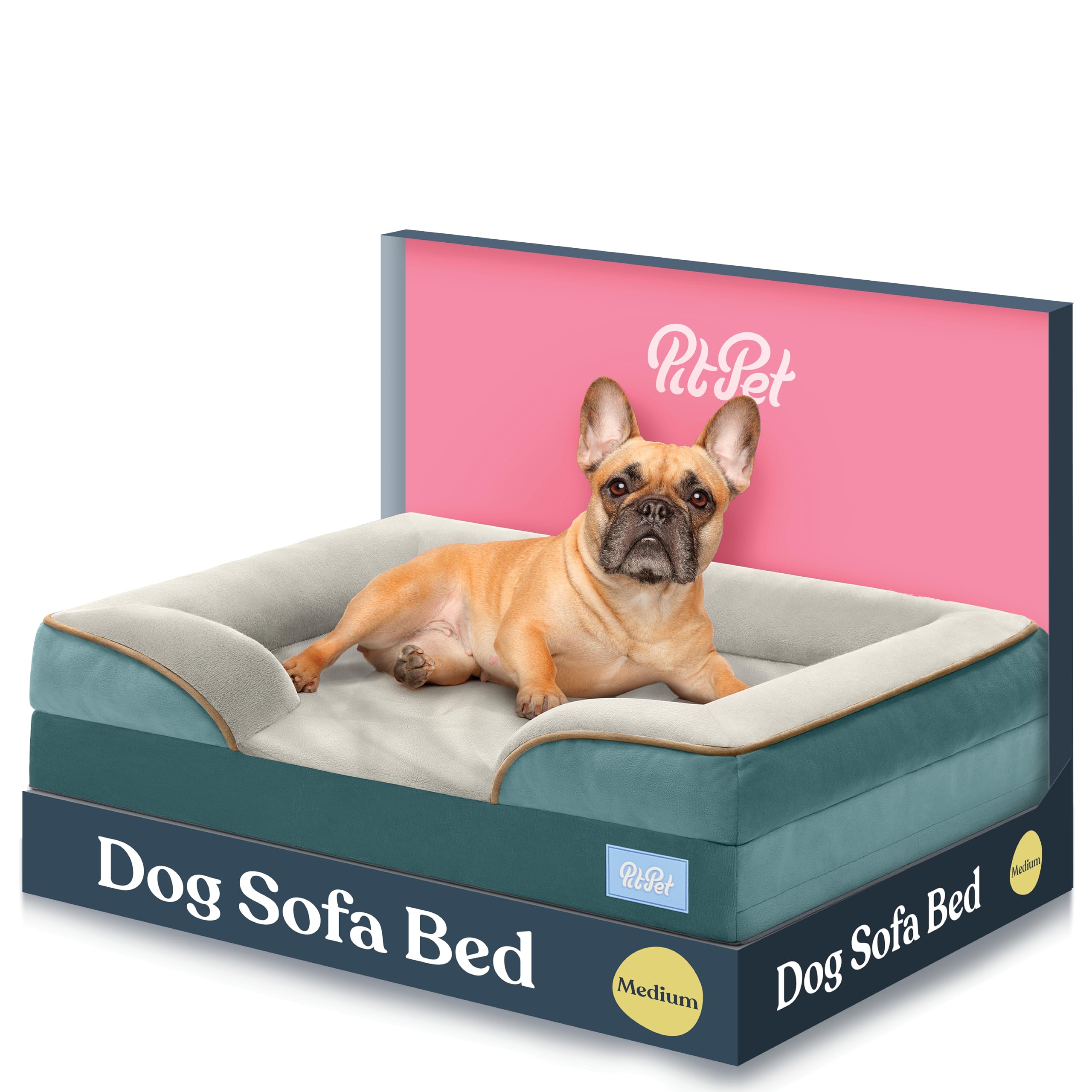 Orthopedic Sofa Dog Bed - Ultra Comfortable Dog Beds For Medium Dogs - Breathable & Waterproof Pet Bed- Egg Foam Sofa Bed With E