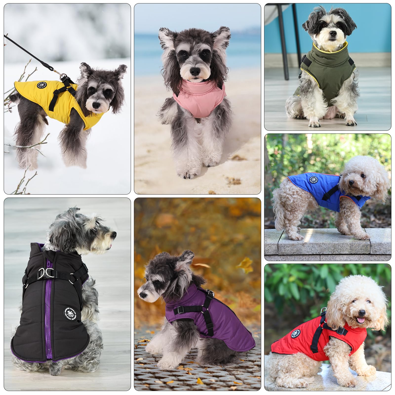 Norbi Dog Coat - Winter Jacket With Built-In Harness For Small To Large Dogs - Adjustable Warmth For Cold Weather