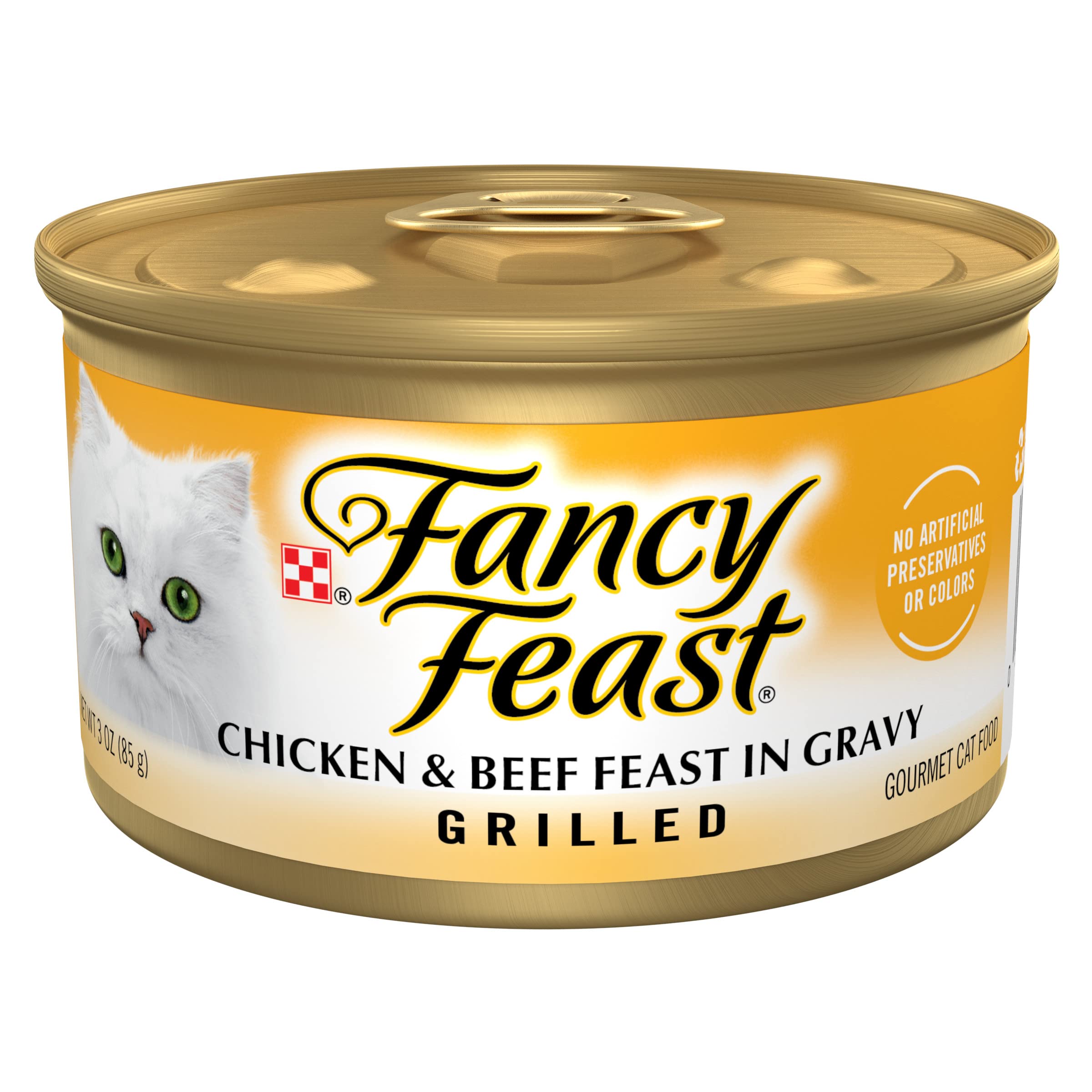 Purina Fancy Feast Grilled Wet Cat Food Chicken and Beef in Wet Cat Food Gravy - (Pack of 24) 3 oz. Cans