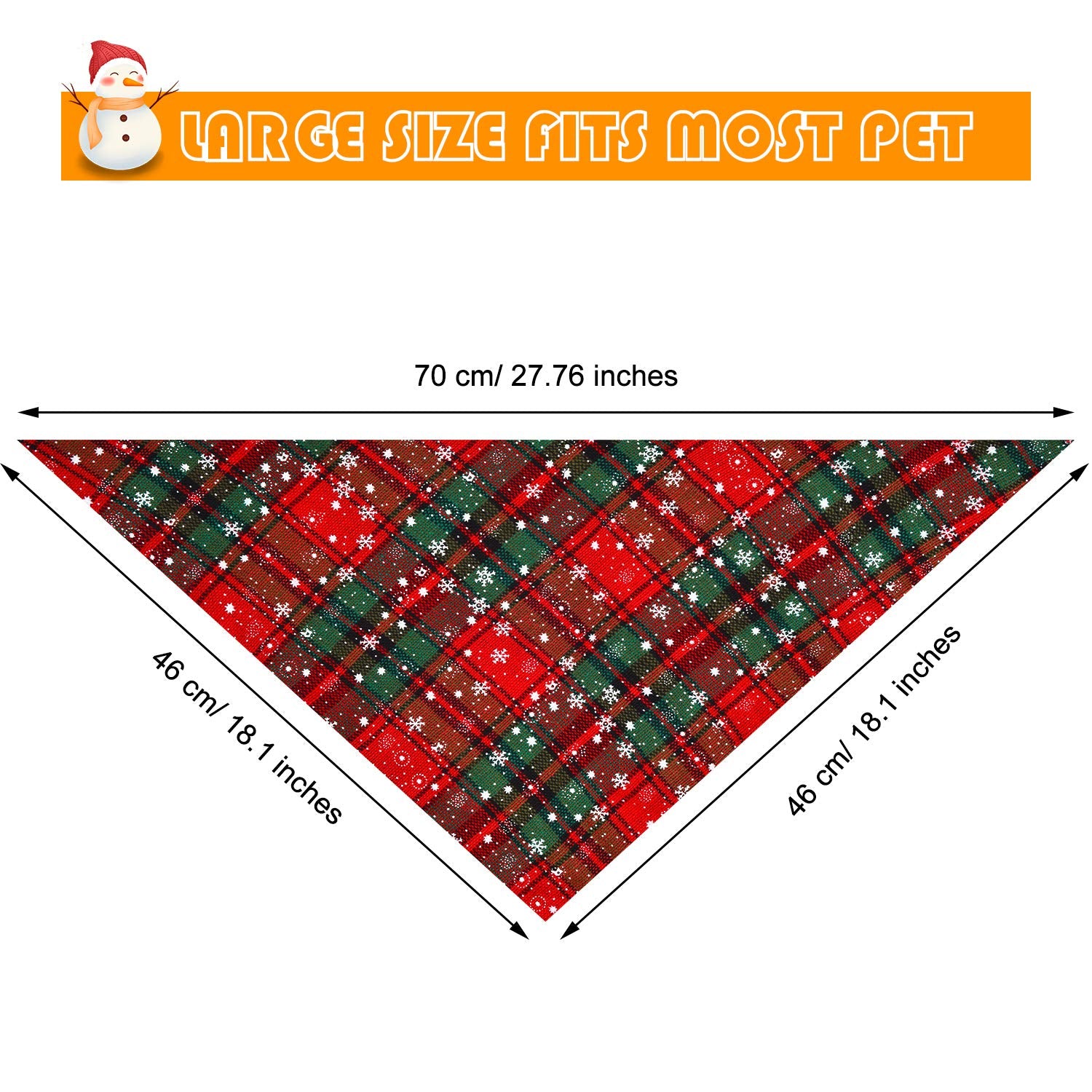Syhood 3 Pieces Christmas Pet Bandanas Red Green Buffalo Plaid Snowflake Dog Bandanas Pet Bibs Triangle Scarf Accessories Adjustable Kerchief For Christmas Pet Costume