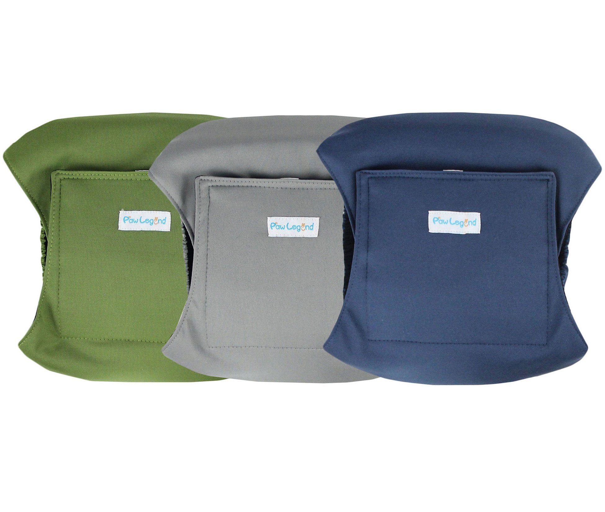Paw Legend Washable Dog Belly Band Wrap Diapers For Male Dog  High Absorbing Puppy & Doggy Diapers Male (3 Pack,Army,Grey,Navy,S