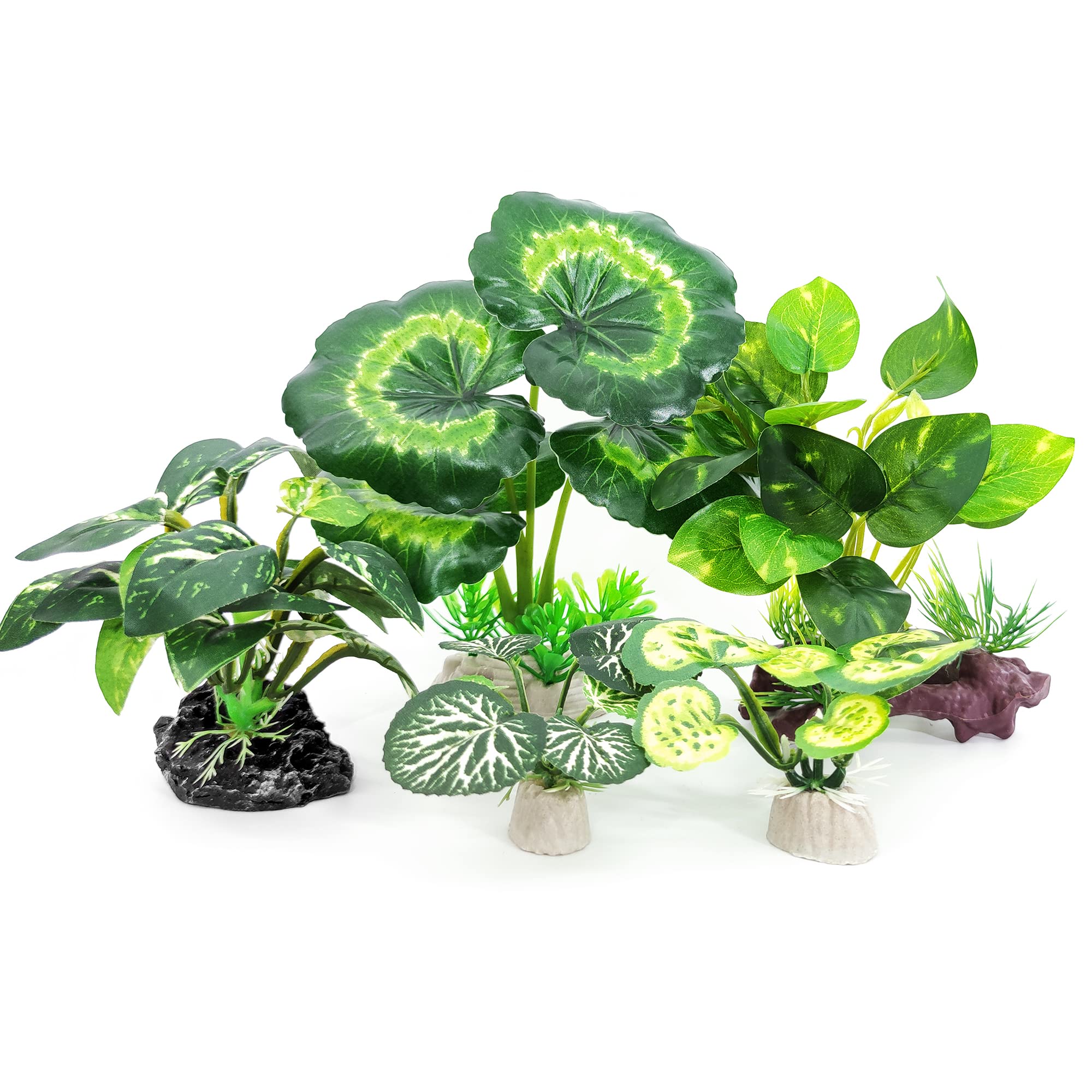 Vtapliea 5Pack Tall Aquarium Plants - Reptile Habitat Plants Realistic Silk Fake Betta Fish Tank Decor for Terrarium Aquascaping