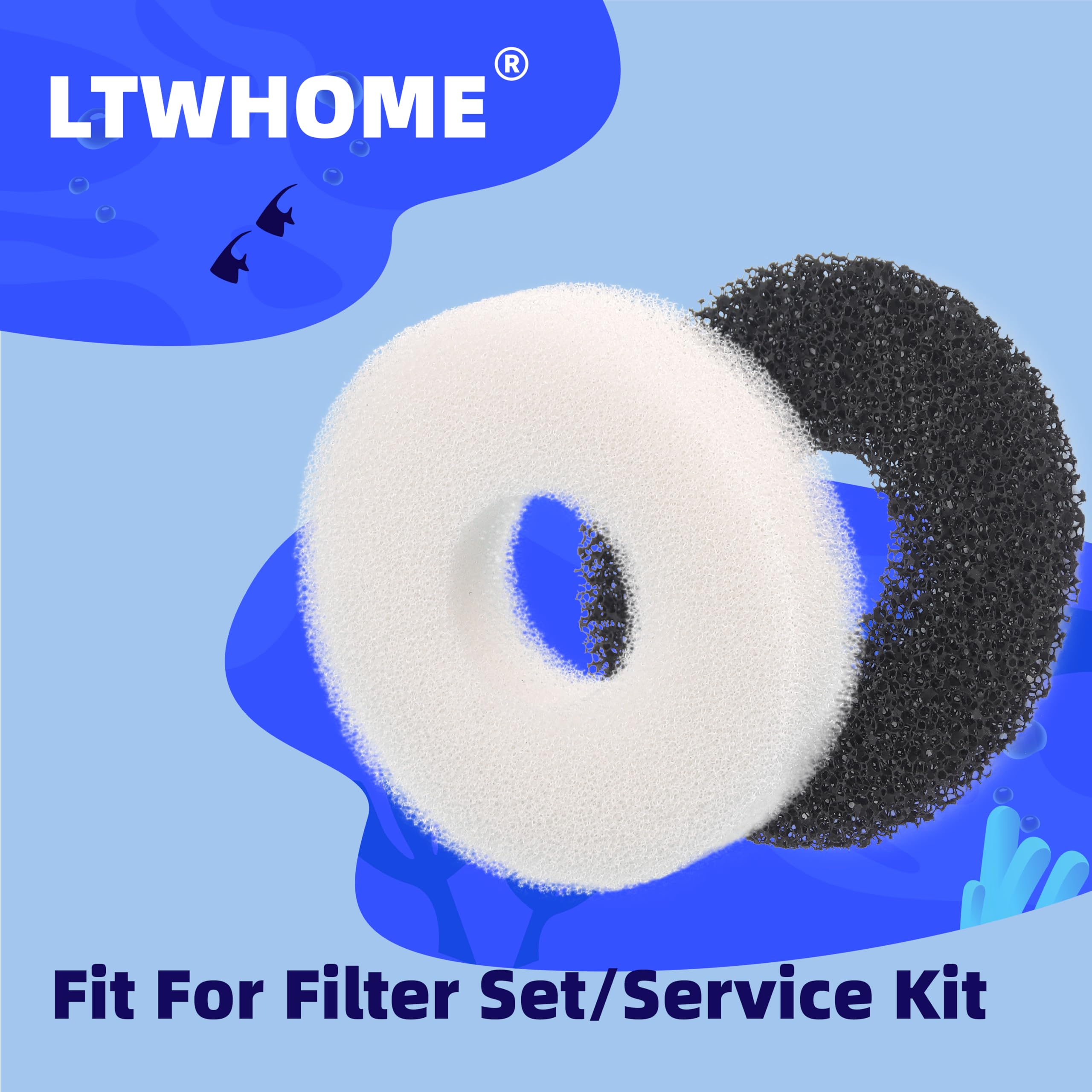 LTWHOME Compatiable Foam and Carbon Rings Fit for Biorb Filter Set/Service Kit (Pack of 16)