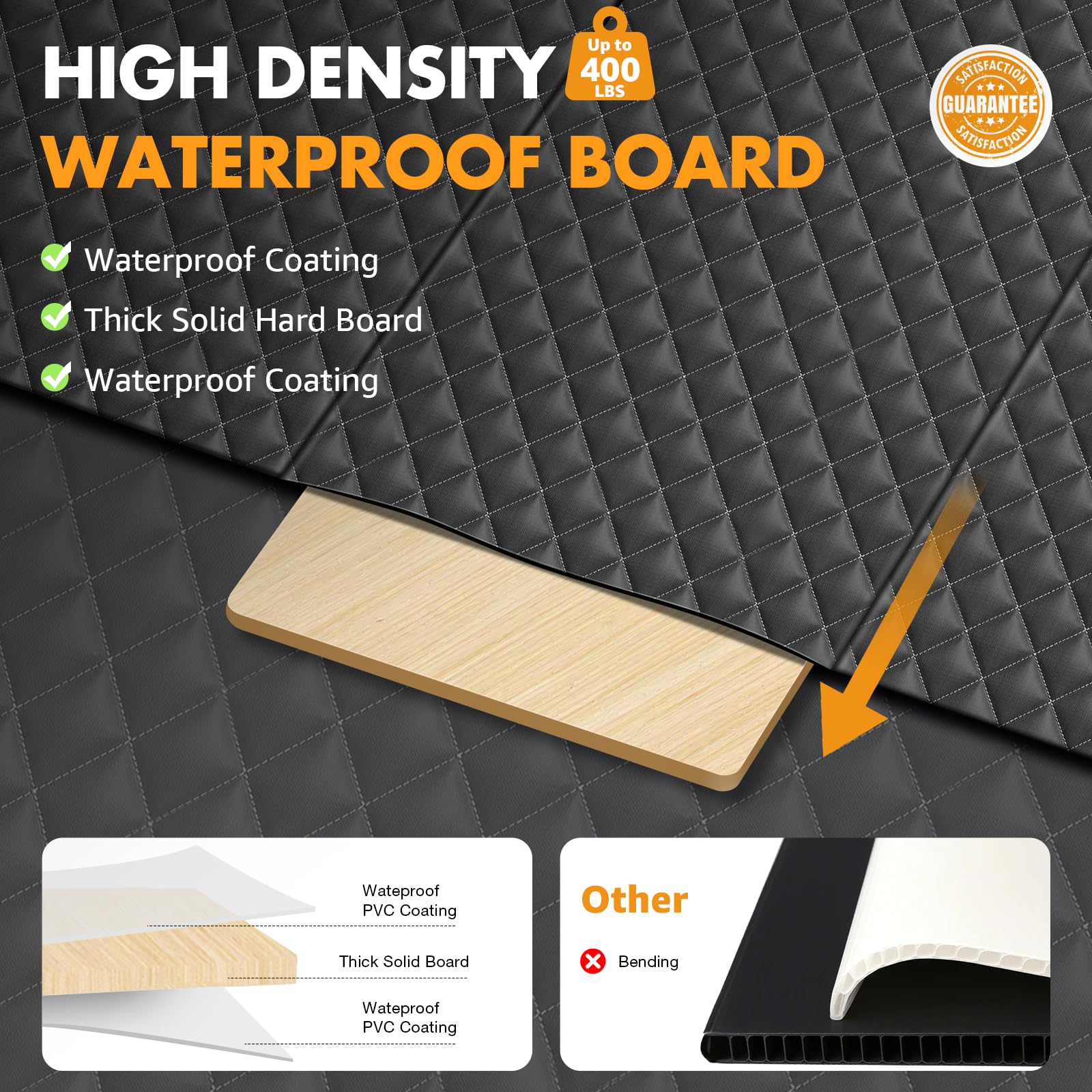 Lekespring Dog Car Seat Cover For Back Seat, Backseat Extender For Dogs Hard Bottom, Car Back Seat Extender For Dogs, Dog Hammoc