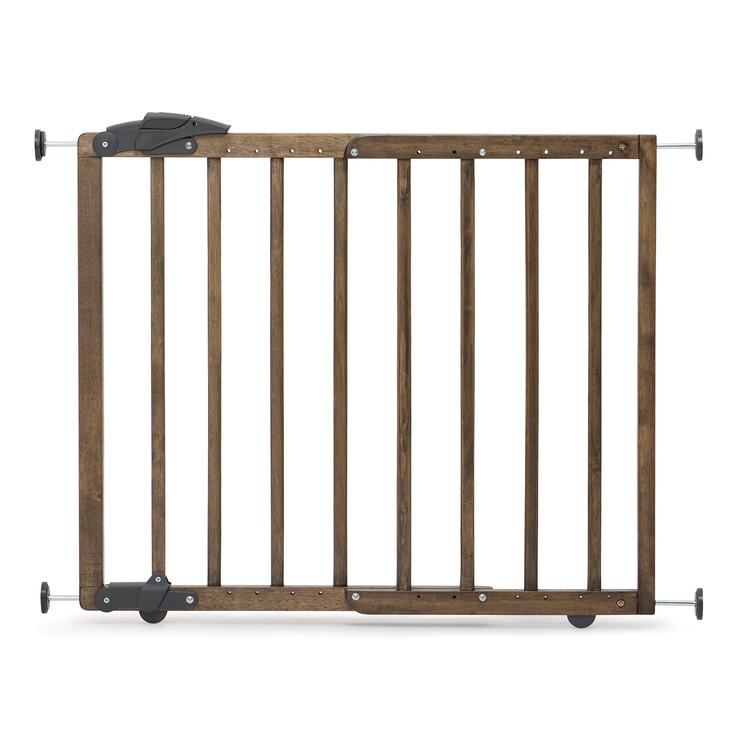Dreambaby 27.5-41 Nottingham Rustic Wooden Baby Gate for Stairs and Doorways - Two Mount Options: Drill-in Walk Through or No Sc