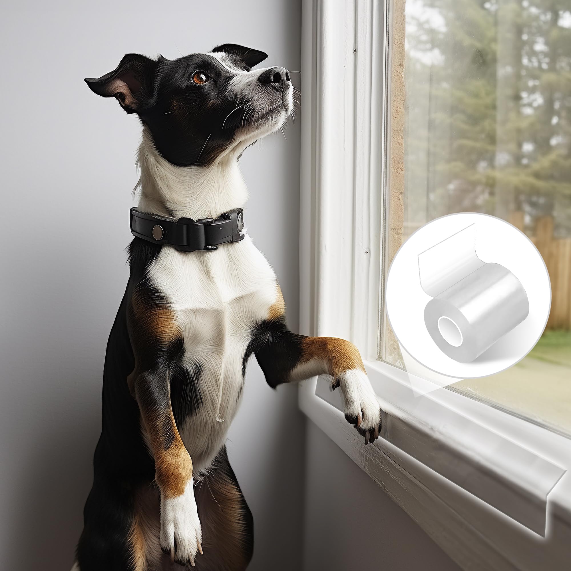 Door Protector From Dog Scratching, Window Sill Protector, Clear Sided Shield Protection Barrier Anti Cat, Dog Scratching, Slobb