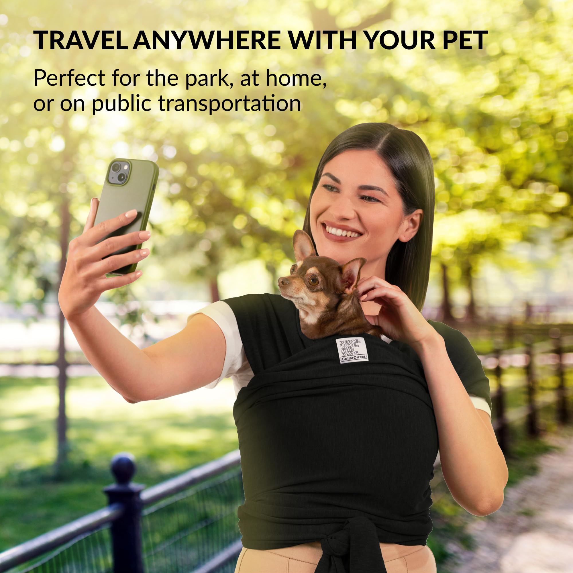 Dog Sling Carrier For Small Dogs - Anti-Anxiety Cat Sling, Puppy Pouch - Pet Sling In Gray Black Blue Green Pink Yellow (Black,