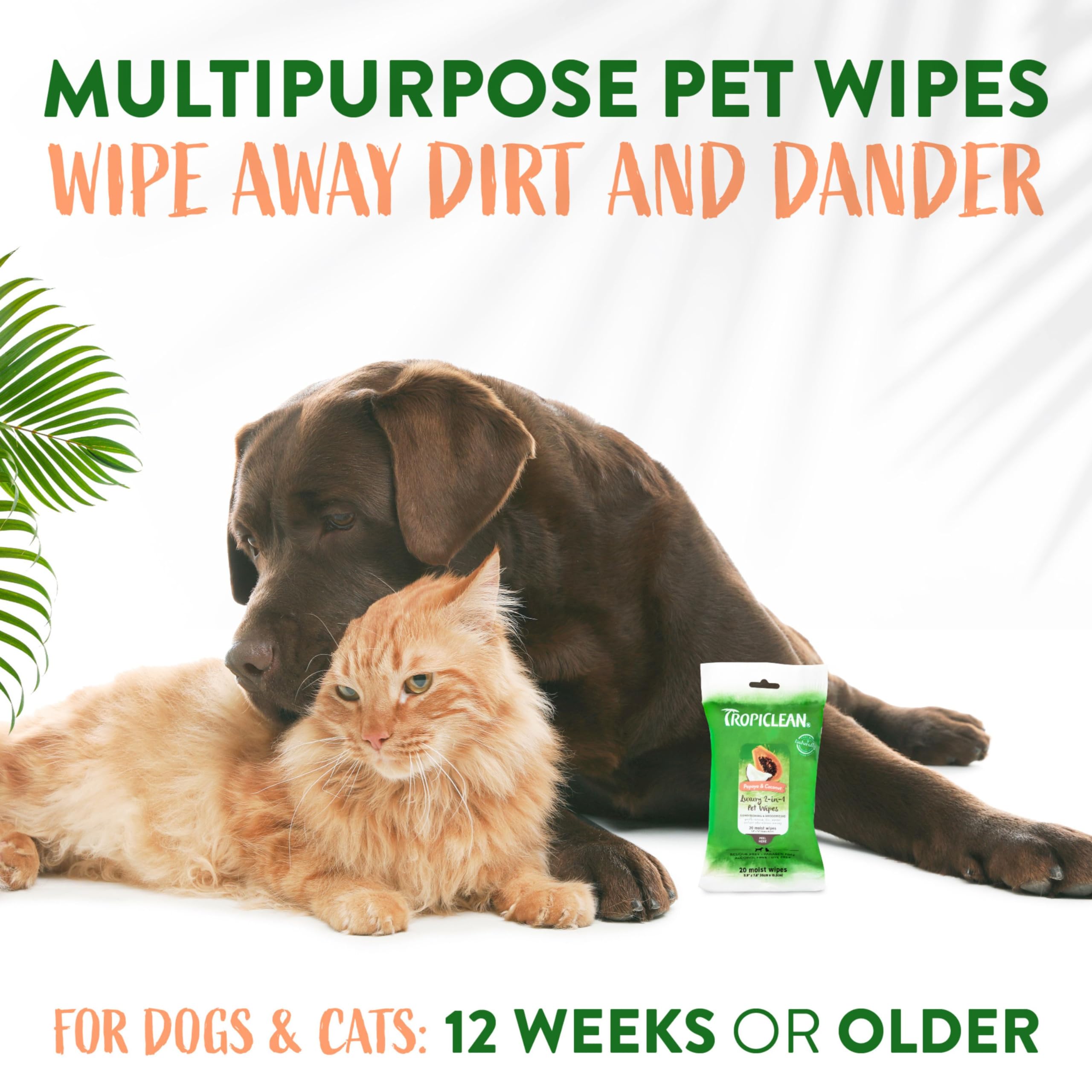 Tropiclean Dog Wipes For Paws, Butt, Face, And Body, Anytime Cleaning And Deodorizing Pet Wipes, Safe For Licking, Papaya Scent,