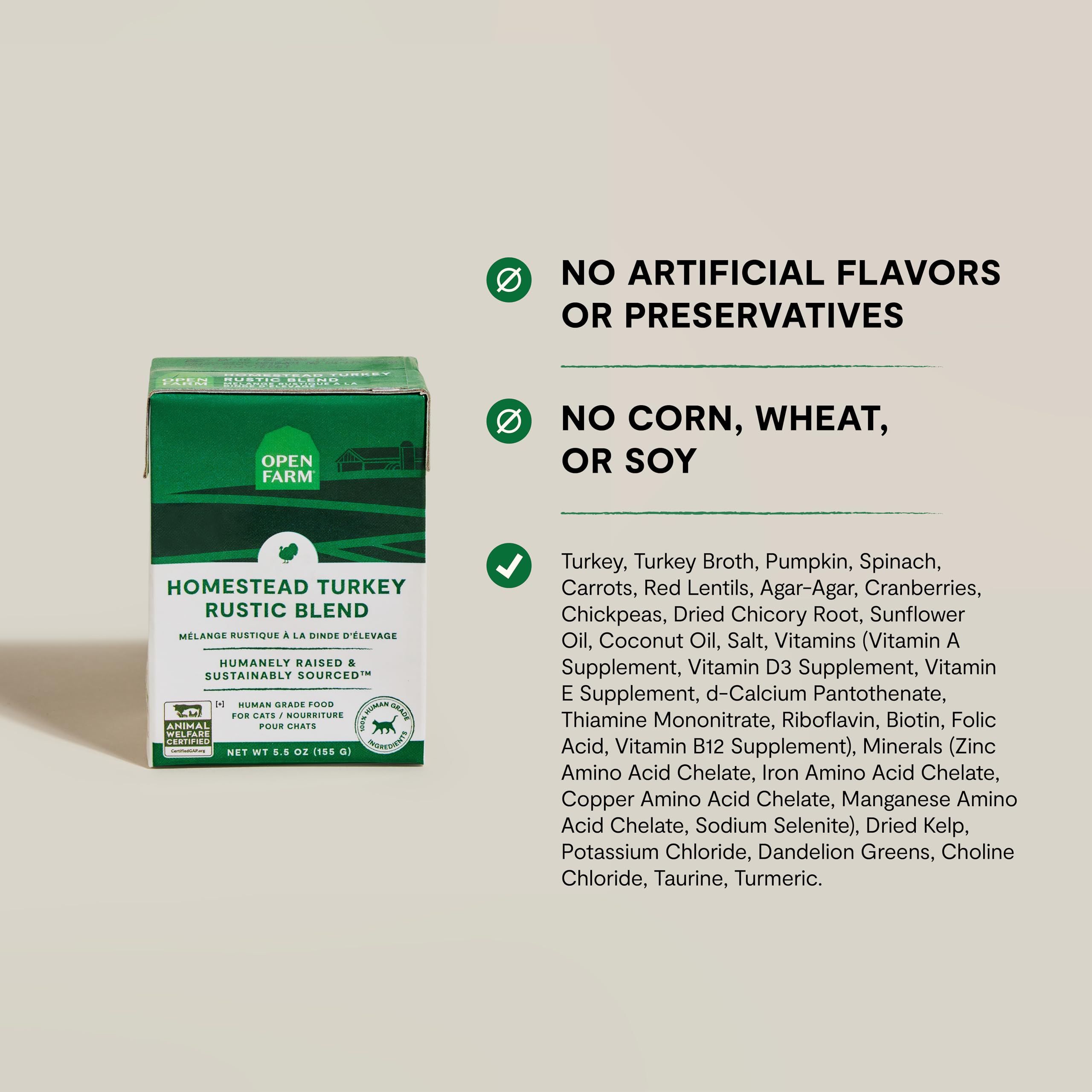 Open Farm Rustic Blend Wet Cat Food, Human-Grade Ingredients, 5.5oz Packs, Case of 12