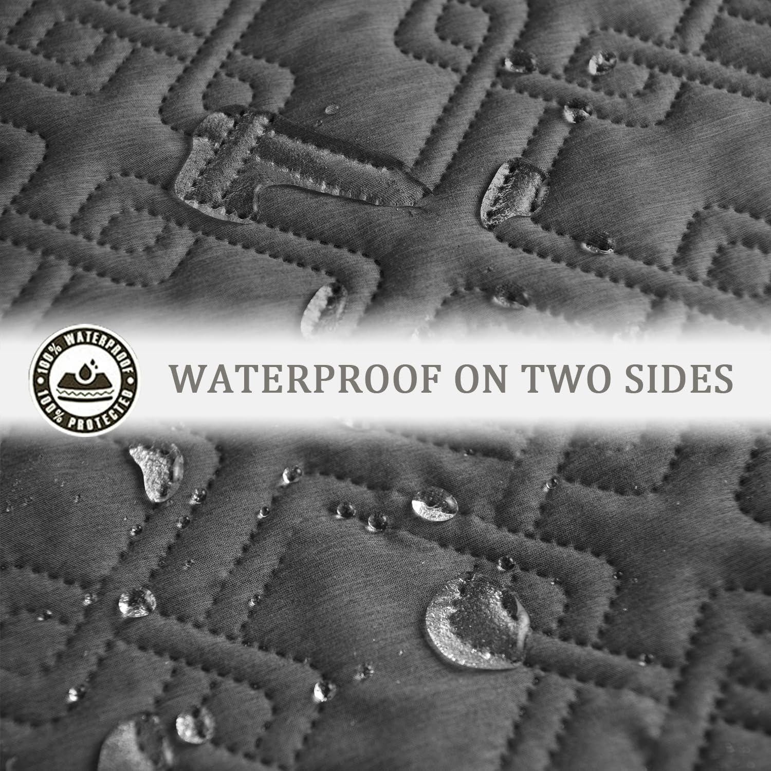 Fuguitex Waterproof Dog Bed Cover Dog Blanket For Pet Furniture Bed Couch Sofa Reversible Linen Texture(82'*82',Dark Grey+ Dar