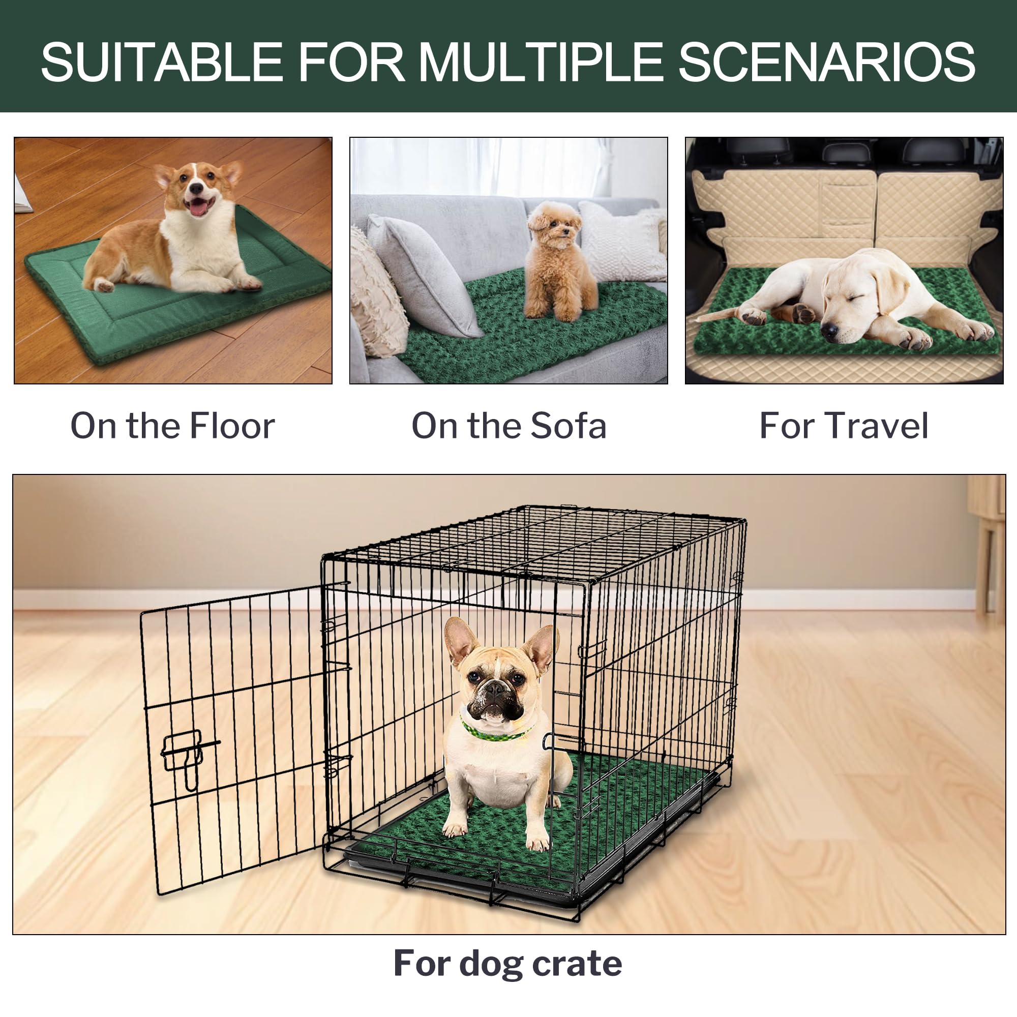 Dog Beds For Medium Dogs - Chew Proof, Plush Mats Designed For Crates & Kennels, Durable And Comfortable For Travel Or Home Use,
