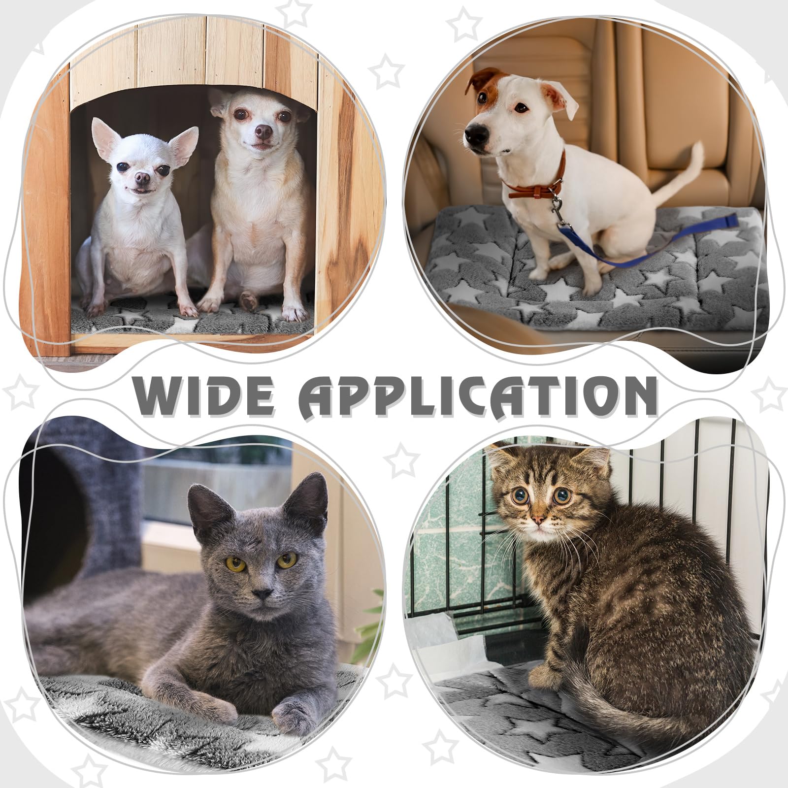 Haull 4 Pcs Waterproof Guinea Pig Bedding Winter Guinea Pig Plush Cage Liners Soft Dog Cat Bed Mat Reversible Cozy Animal Pee Pa