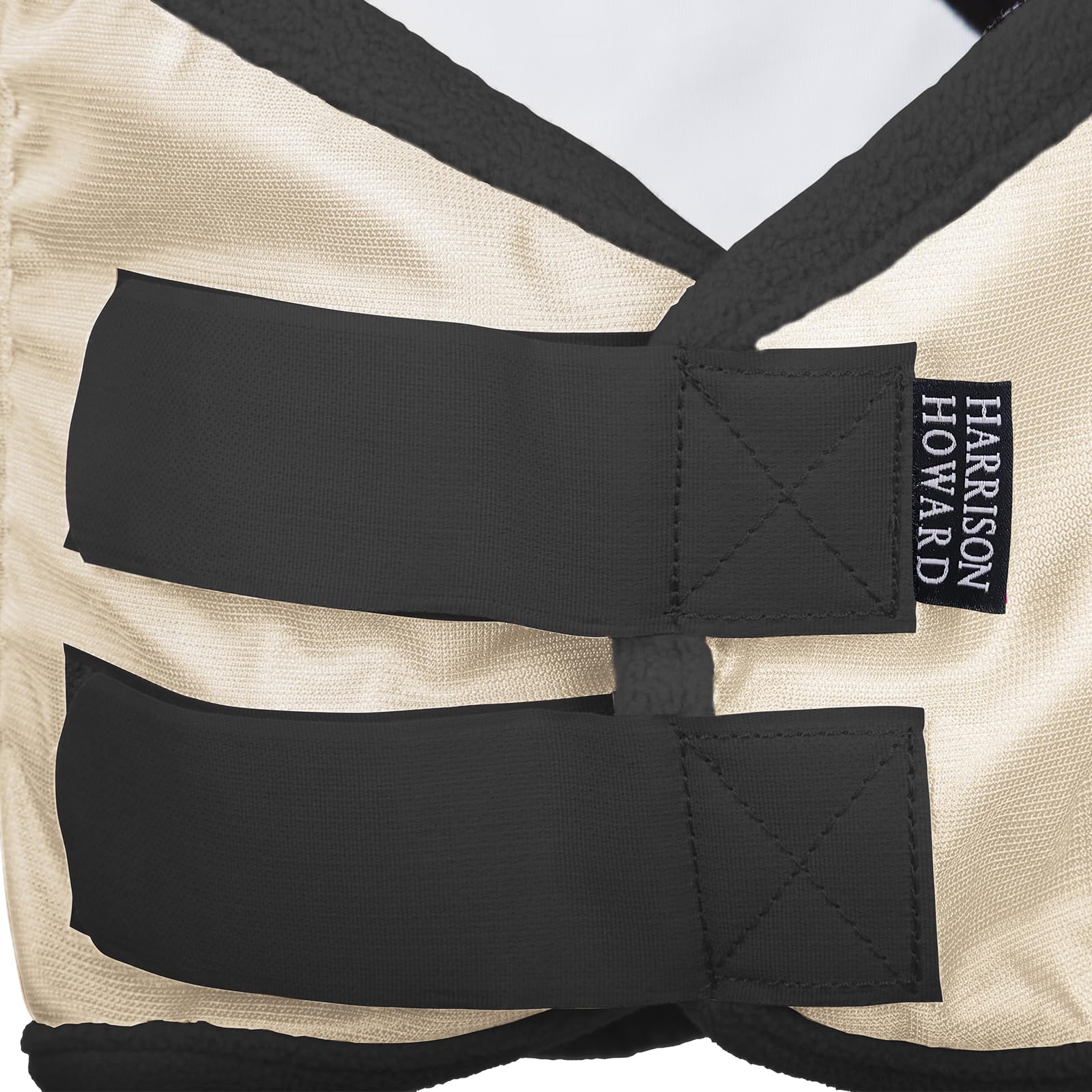 Harrison Howard Pro Luminous Horse Fly Mask Standard with Ears UV Protection for Horse Light Champagne Large Full Size